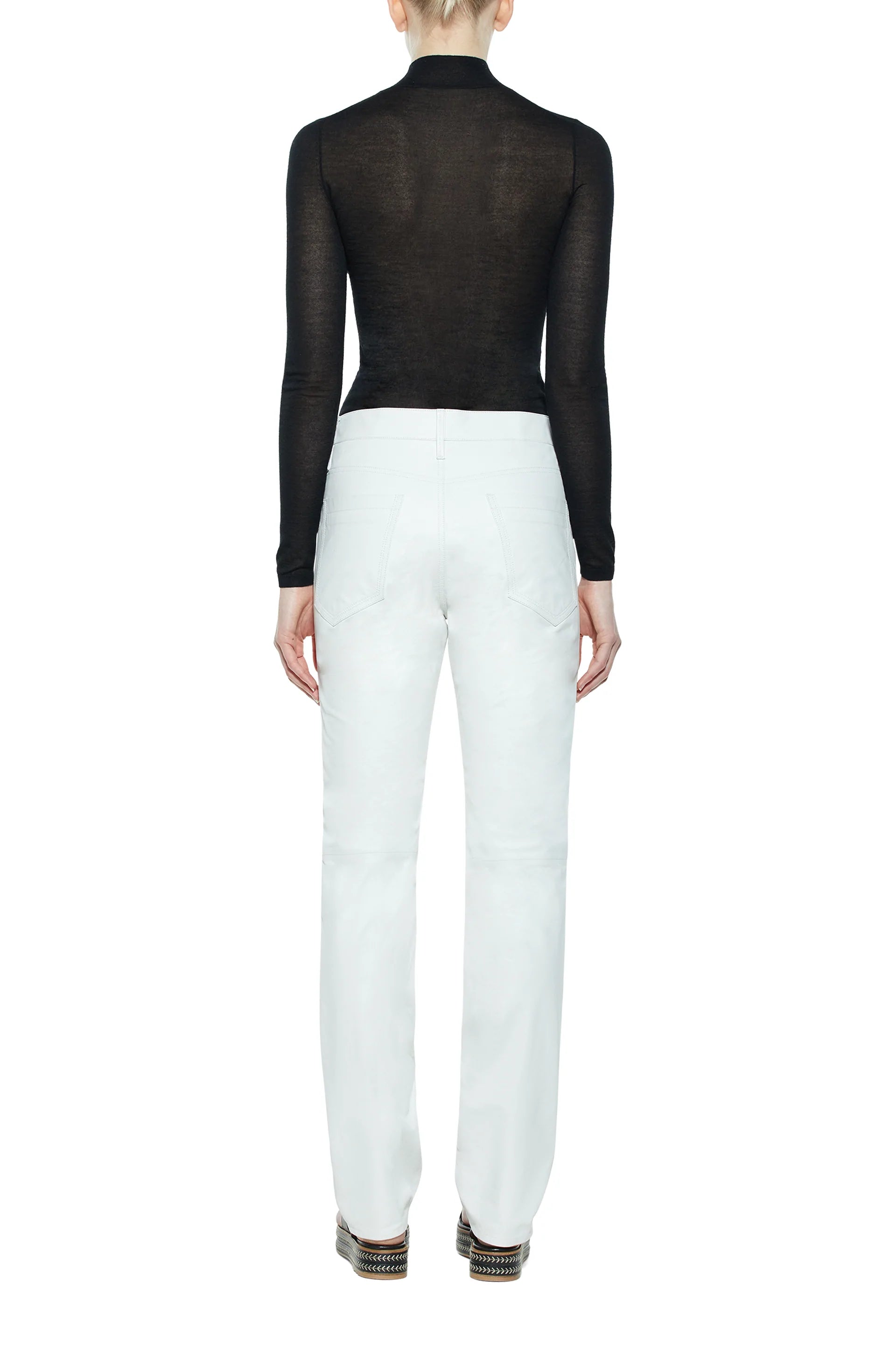 Premium White Nappa Leather Charles Pants - Men's Luxury Dress Pants for Business, Office & Formal Occasions