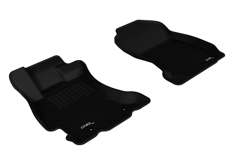 3D MAXpider Custom Fit All-Weather Floor Mats for 2014-2018 Subaru Forester - 1st Row Kagu Style Black Car Mats | Perfect for Winter Snow, Mud & Rain Protection