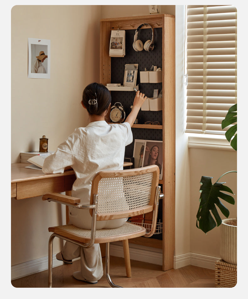 Solid Oak Wood Ultra-Thin DIY Side Cabinet - Perfect for Small Spaces, Bedroom, Living Room & Office Storage