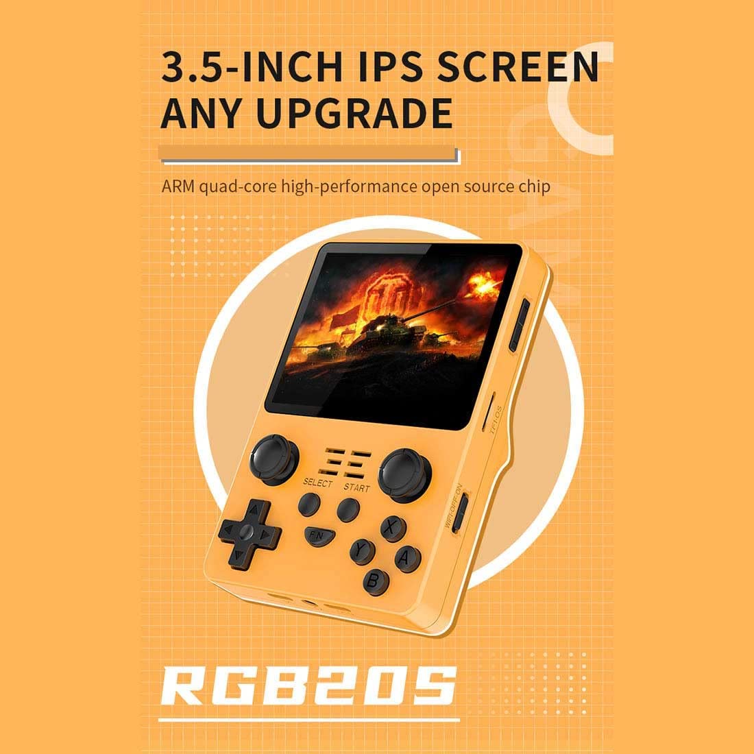 Powkiddy RGB20S 3.5-Inch Retro Handheld Game Console - 128GB Memory Card with 20000+ Classic Games, Open Source Portable Arcade System for Kids & Adults - Perfect for Travel, Commuting & Retro Gaming Nostalgia