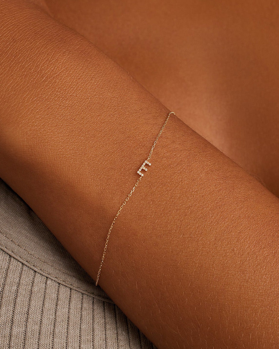 Diamond Pavé Alphabet Bracelet - Personalized Initial Letter Bracelet for Women, Sterling Silver or Gold Plated, Elegant Gift for Birthday, Anniversary, Valentine's Day | Perfect for Everyday Wear & Special Occasions