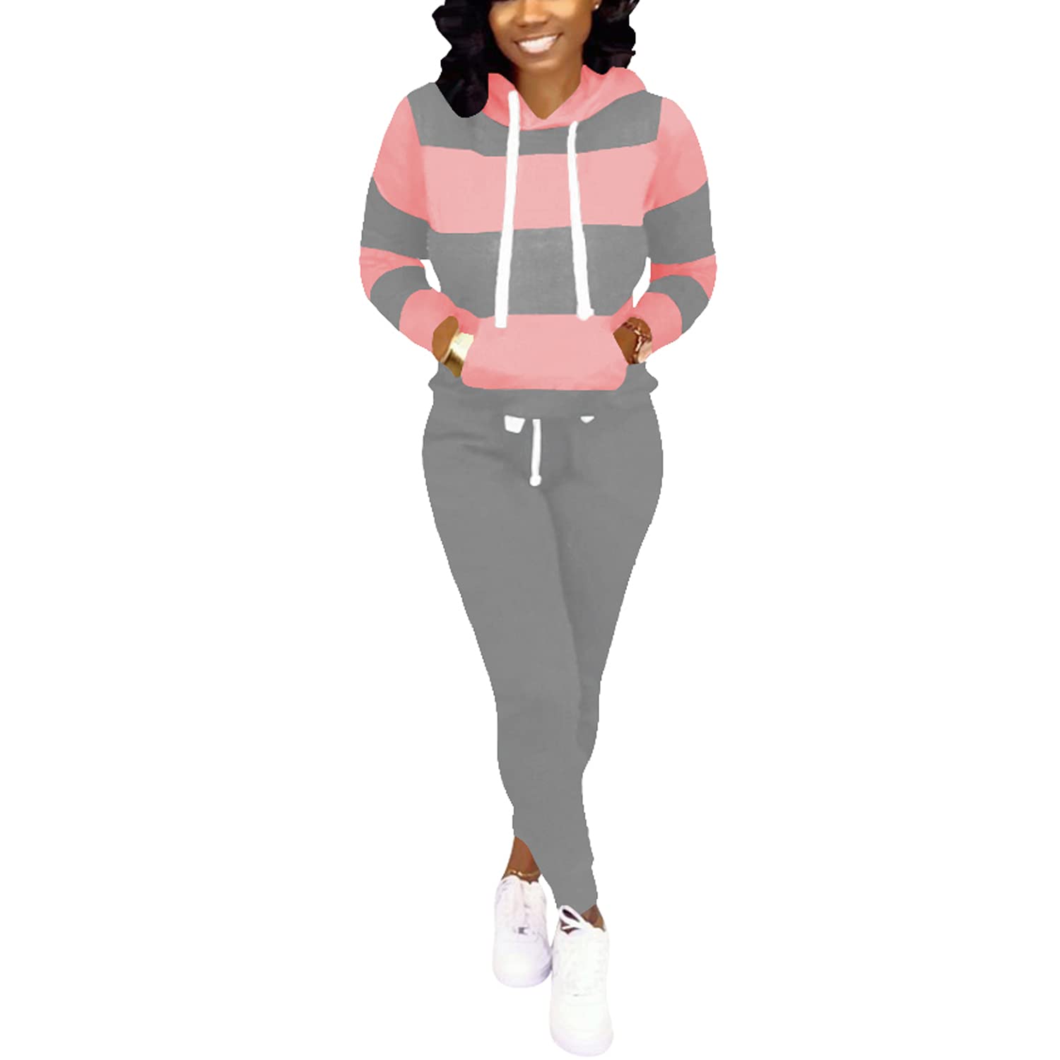 Stylish Nimsruc Women's Two-Piece Jogging Suits - Casual Tracksuit for Running, Gym & Lounge Wear | Comfortable Outfit for Workouts & Everyday Fashion