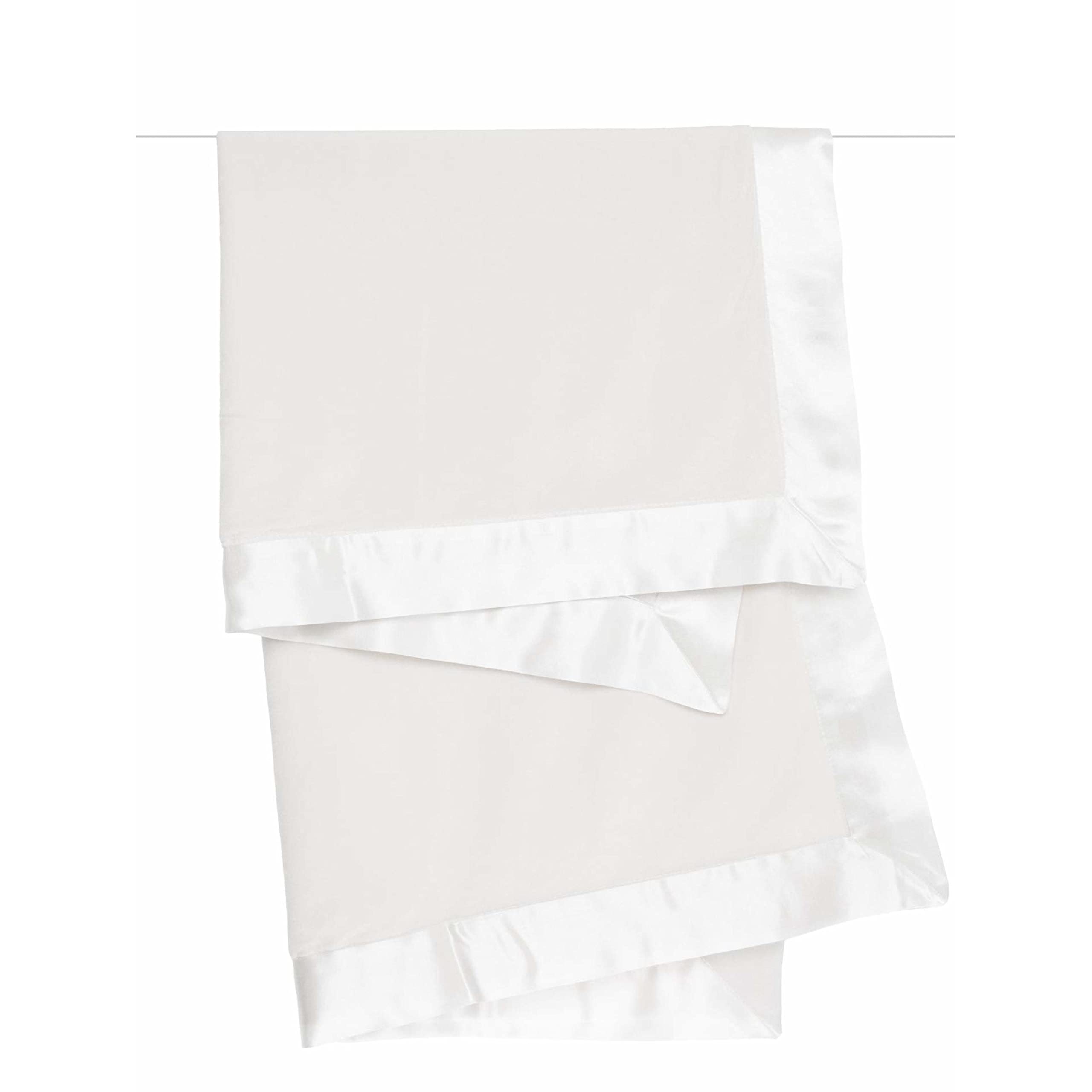 Little Giraffe Baby Blanket - Ultra Soft Velvet Blanket with Luxurious Satin Trim - Perfect for Strollers, Swaddling & Baby Showers - Newborn Essentials & Thoughtful Baby Gift - 29x35 Inches - Cream