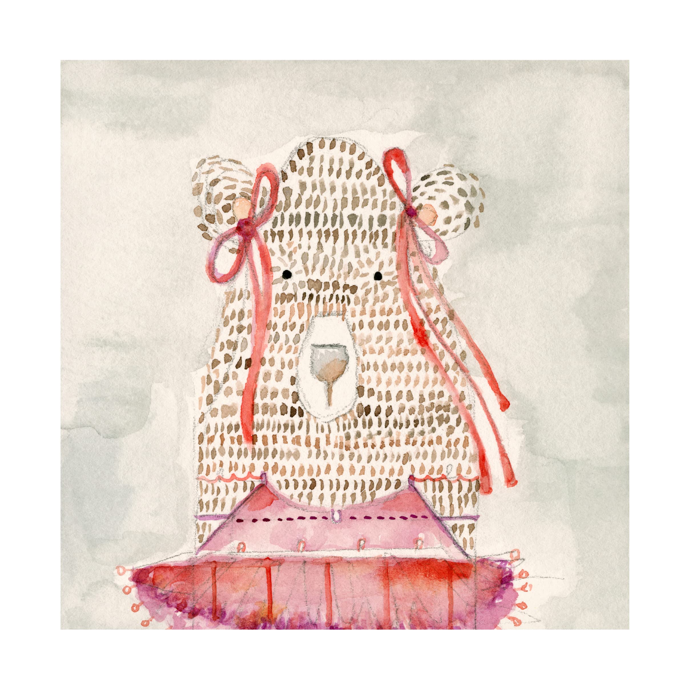 Natalie Timbrook Ballerina Bear Canvas Wall Art - Handmade Home Decor for Living Room, Bedroom & Office - Perfect Gift for Ballet Lovers