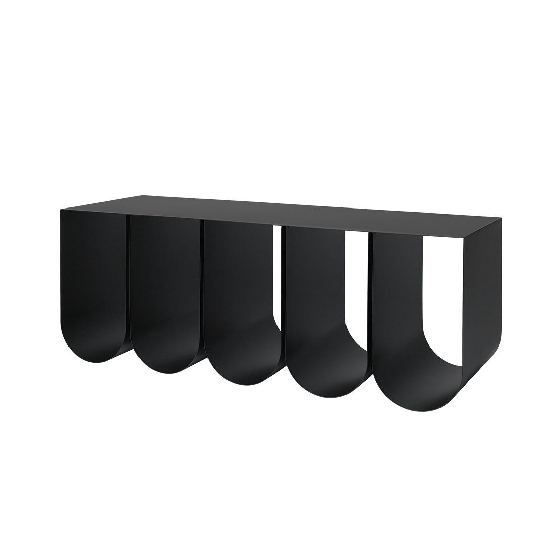Kristina Dam Studio Modern Curved Bench in Black - Stylish and Comfortable Seating for Living Room, Bedroom, or Entryway