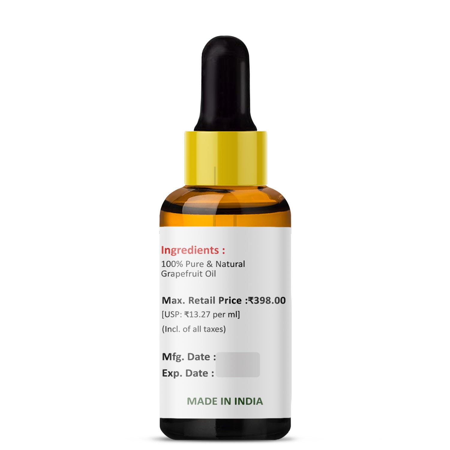 PRZ Grapefruit Essential Oil - 100% Pure Natural Therapeutic Grade Aromatherapy Oil for Skin Care, Hair Growth & Stress Relief, 30ml - Perfect for Diffusers, Massage & DIY Beauty Products