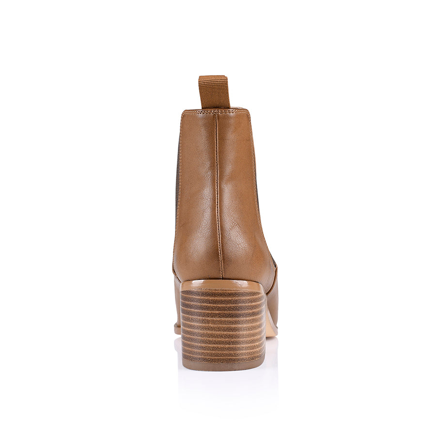 Women's Filo Chelsea Ankle Boots - Soft Tan Leather Slip-On Booties for Fall & Winter | Comfortable Casual & Work Shoes for Women | Perfect for Office, Dating & Everyday Wear