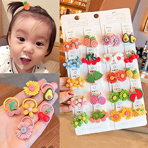 BAKEFY 12-Piece Cute Cartoon Hair Ties for Kids - Soft Elastic Hair Accessories Set with Fun Designs - Perfect for School, Parties & Daily Use