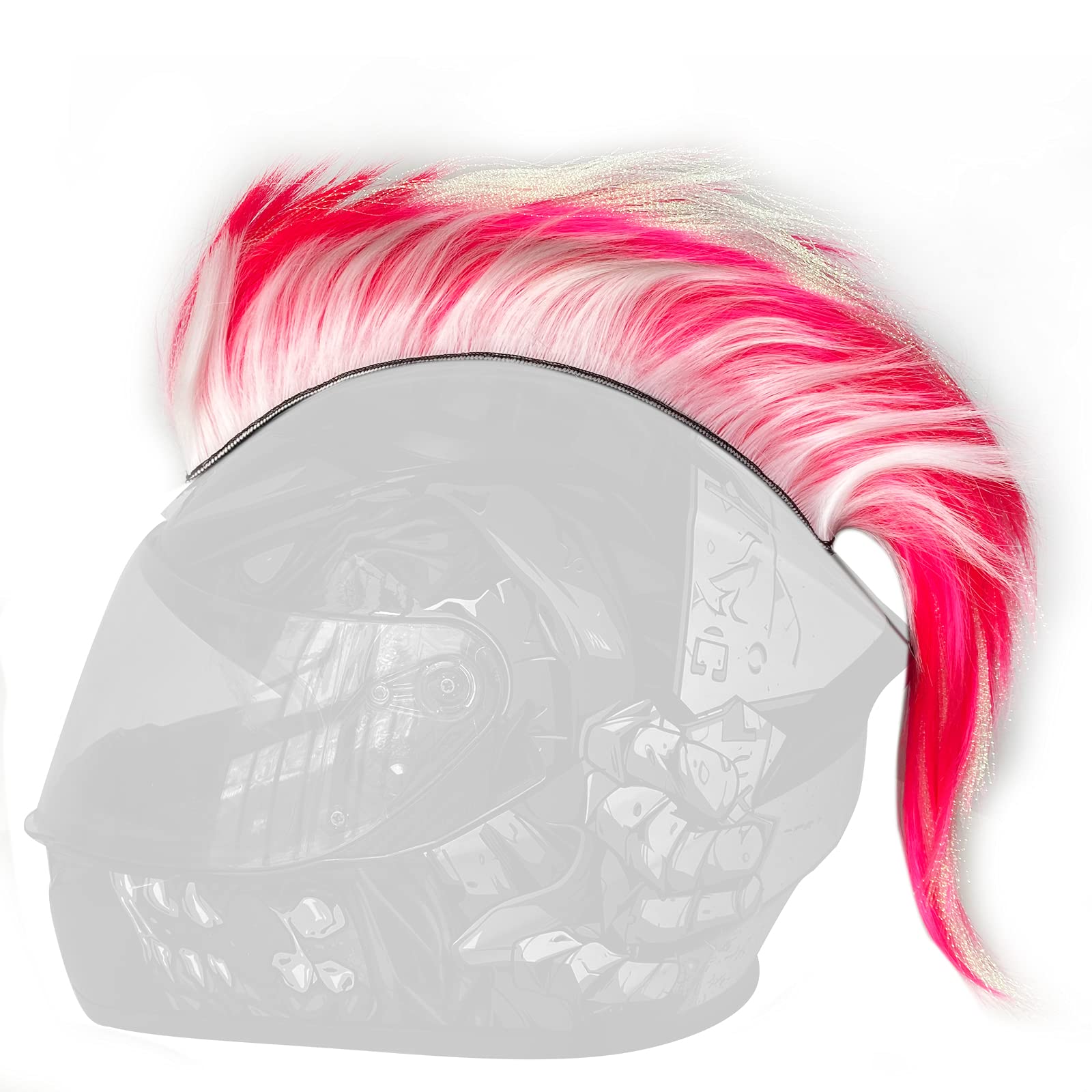 Motorcycle Helmet Mohawk Wig - Reusable Decorative Hawk for Bike, Snowboard & Ski Helmets - Durable & Stylish Accessory (Helmet Not Included) - Perfect for Bikers, Cyclists & Winter Sports Enthusiasts