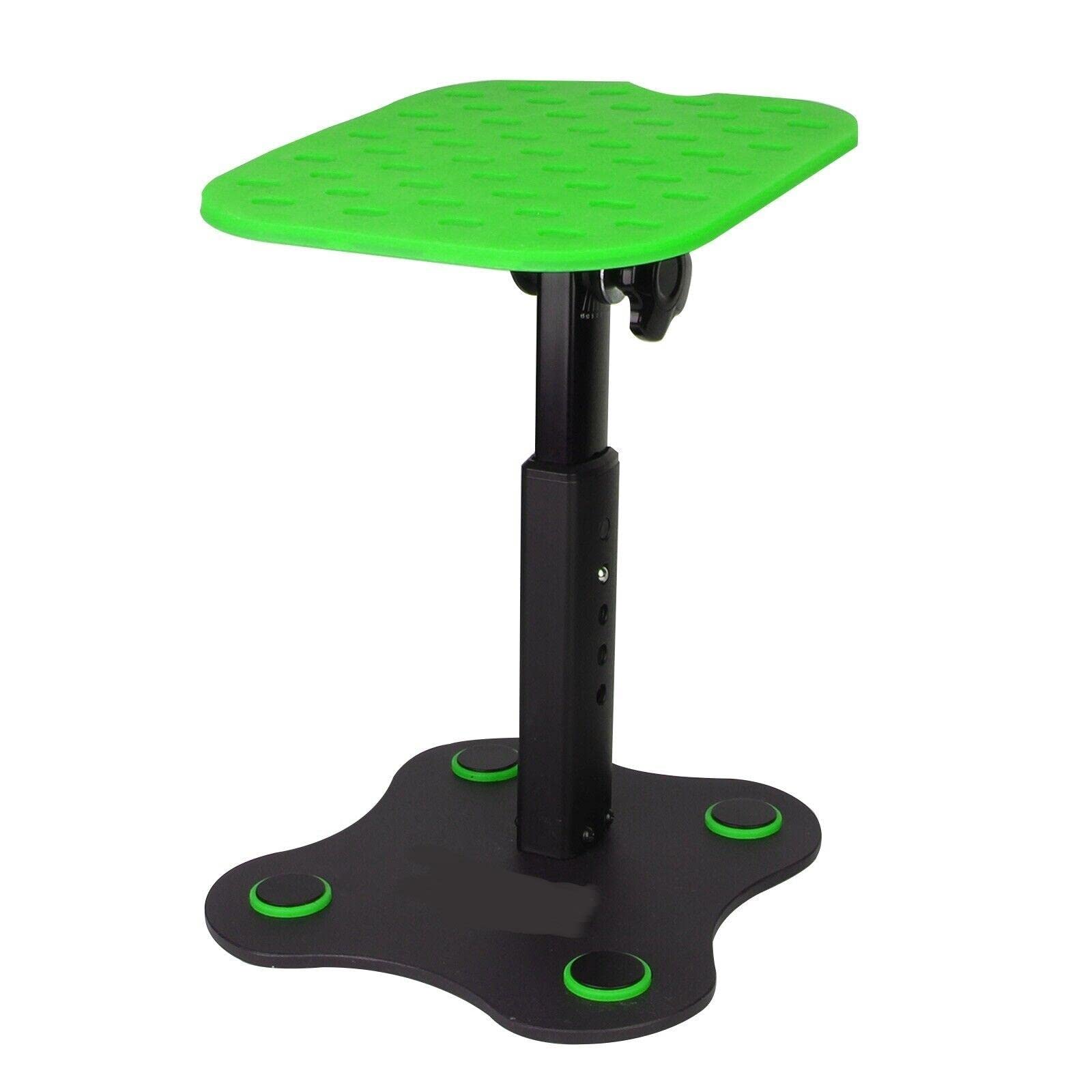 Adjustable Studio Monitor Speaker Stand - Universal Height Desktop Tripod Stand for Dual Monitors (Green Trim) - Perfect for Home Studios, Gaming Setups & Office Workstations