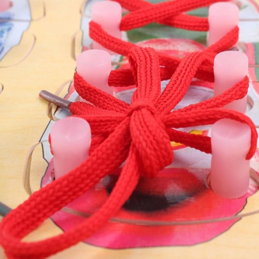 Wooden Lacing Shoe Toy - Learn to Tie Shoelaces Educational Kit for Kids | Montessori Toddler Learning Toy for Fine Motor Skills | Perfect for Preschool, Daycare & Homeschooling Activities