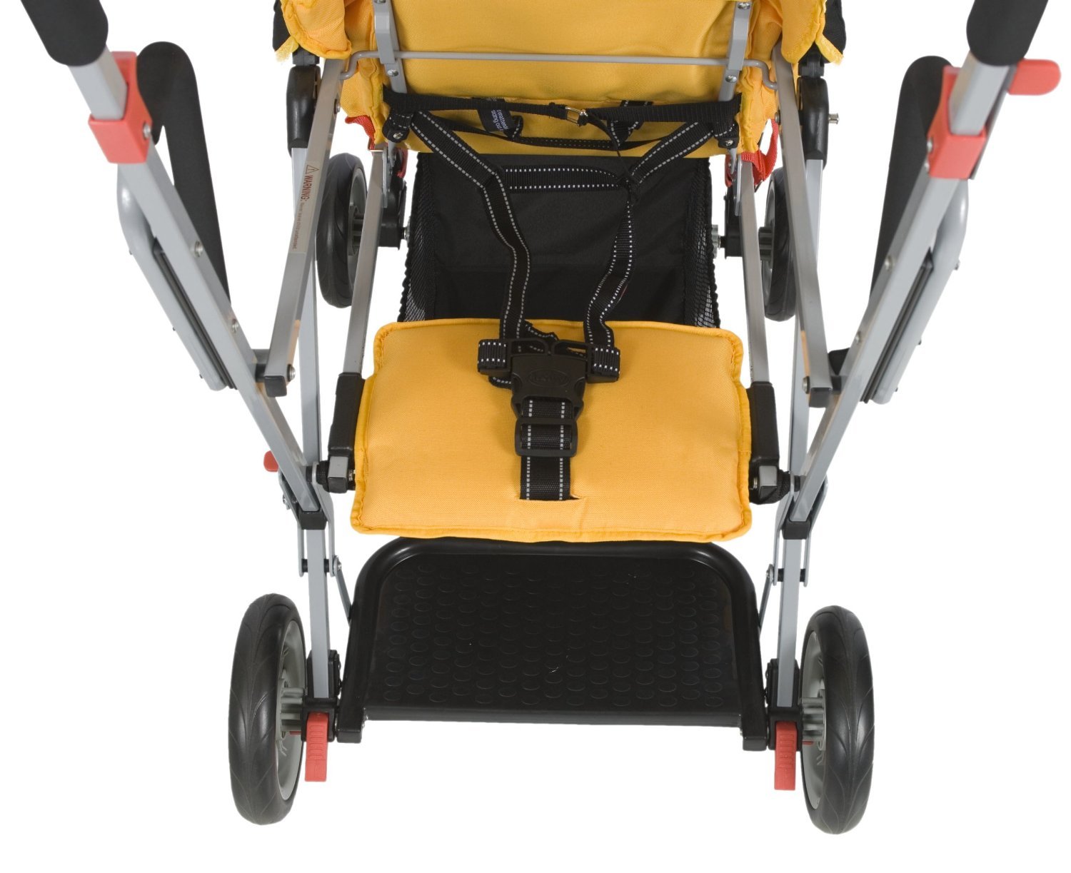 Joovy Caboose Sit and Stand Double Stroller - 3-Way Reclining Seats with Rear Bench & Standing Platform | Universal Car Seat Adapter | Amber | Perfect for Twins, Siblings & Urban Outings