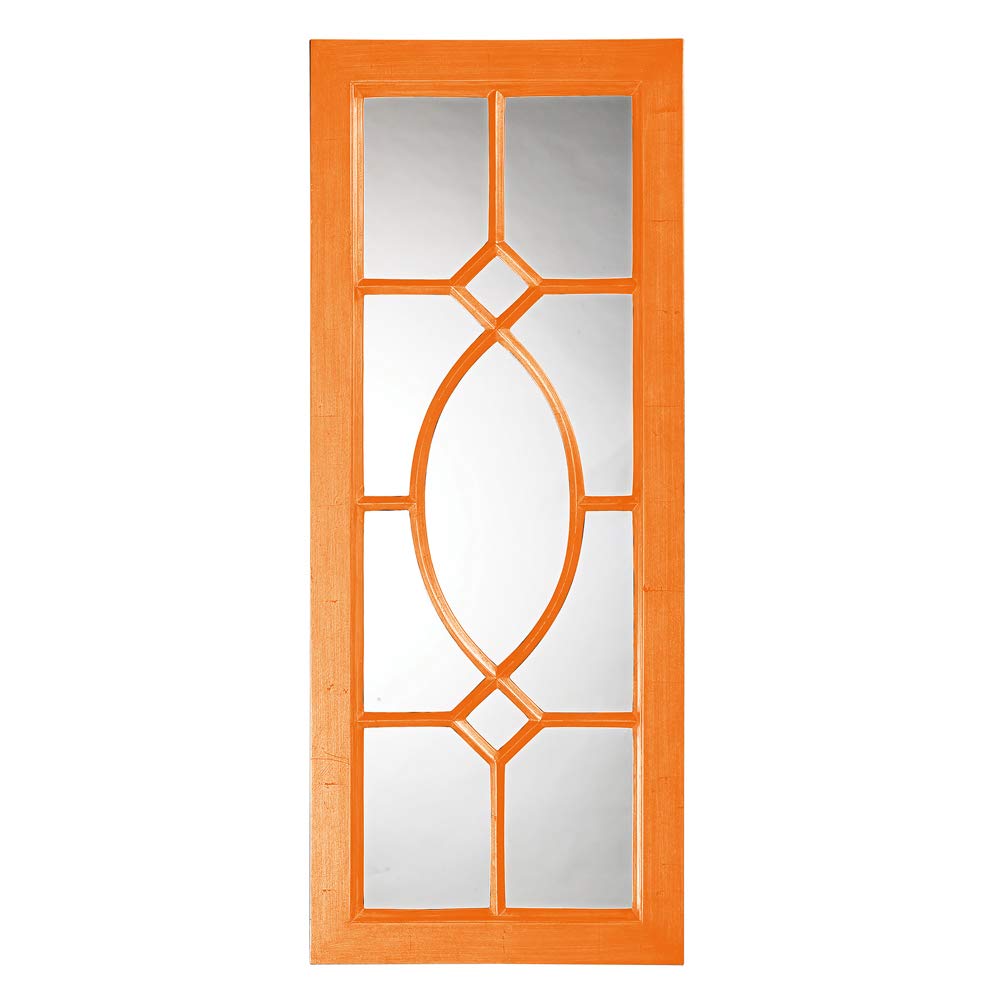 Howard Elliott 60108O Dayton Mirror - Glossy Orange Finish, Modern Wall Mirror for Living Room, Bedroom, Entryway & Bathroom Decor