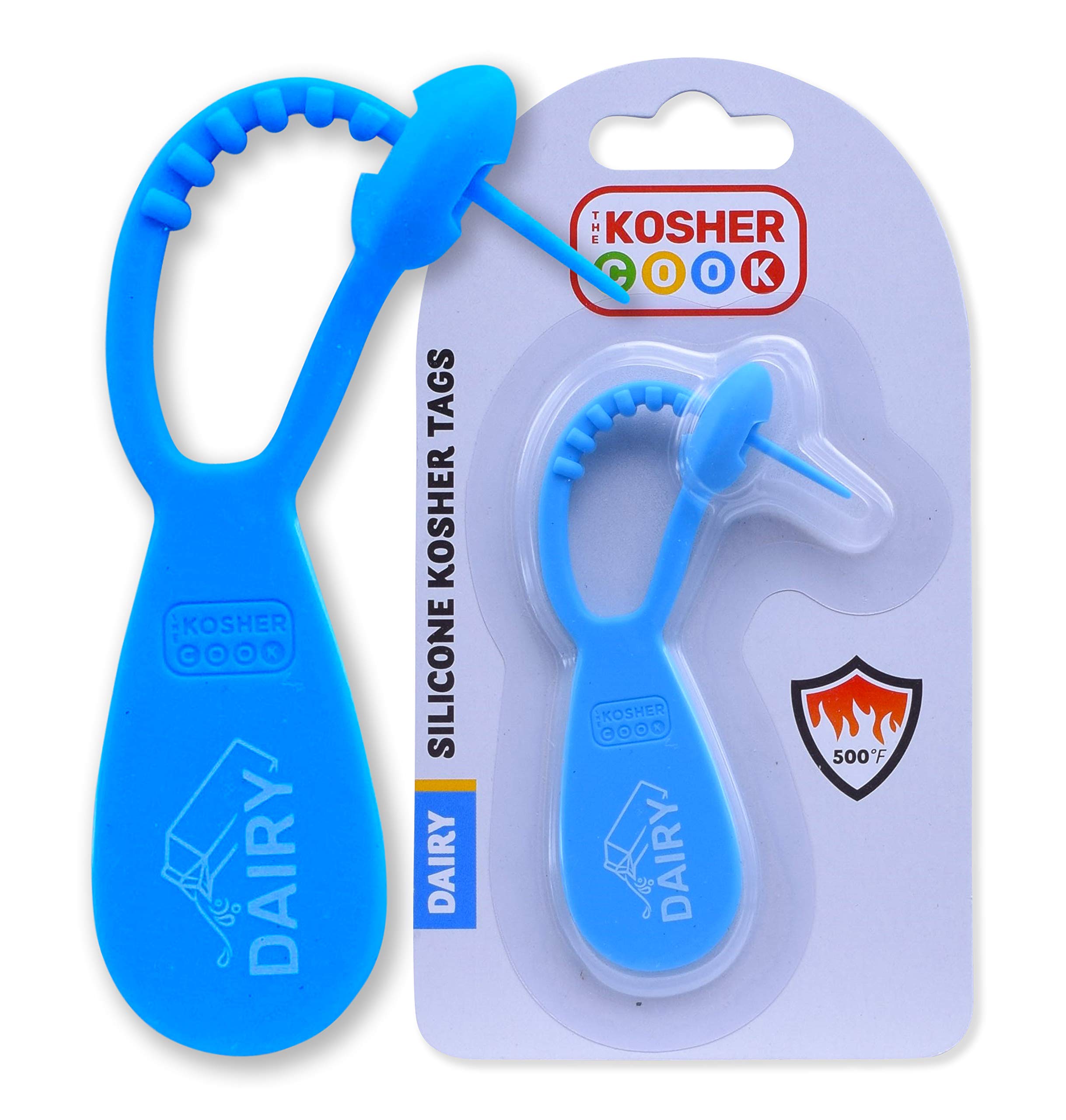 Premium Dairy Blue Kosher Tag - Heat Resistant & Dishwasher Safe Silicone Label for Kitchen Utensils | Perfect for Kosher Meal Prep, Food Safety Organization & Kitchenware Identification