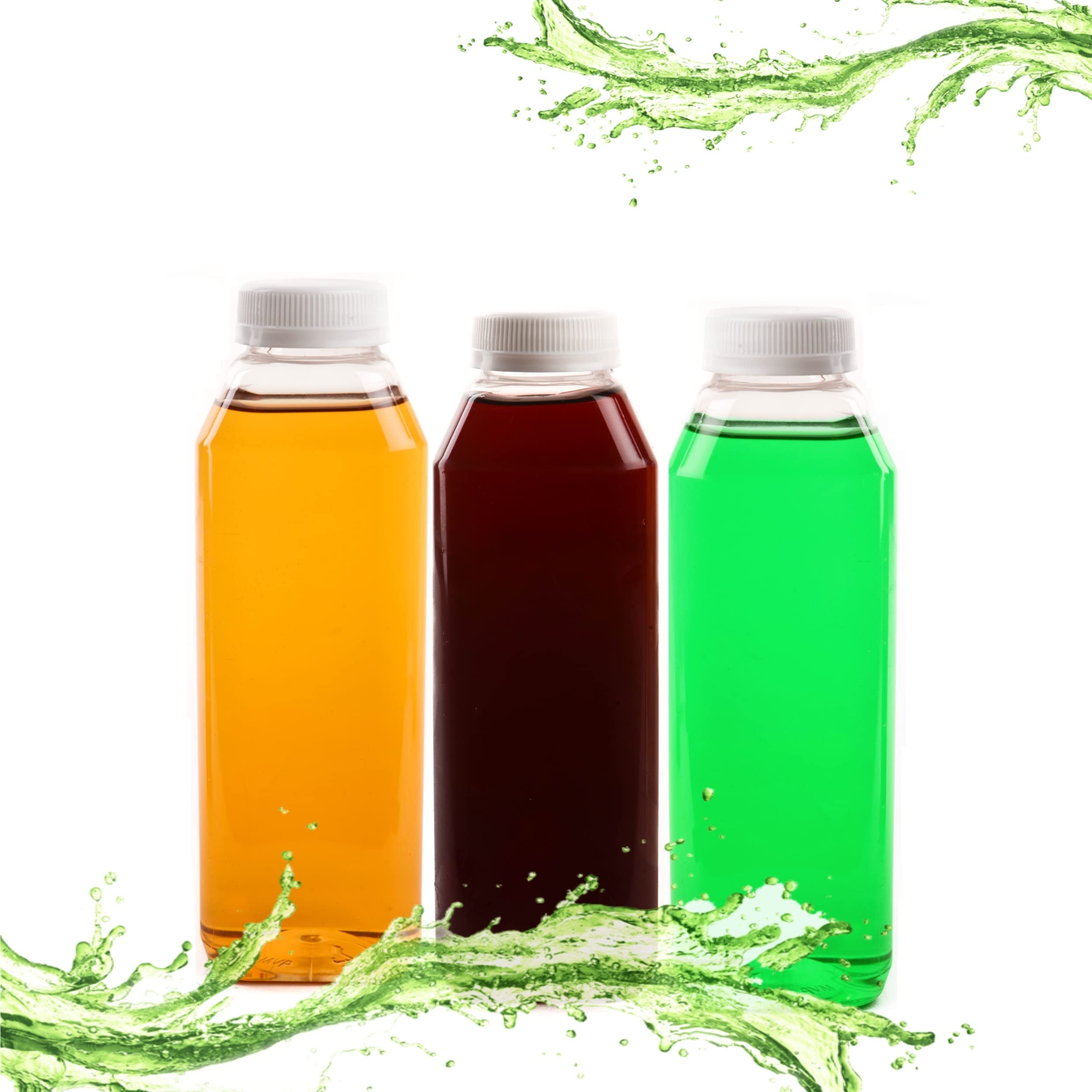 228 Pack 12oz Clear Plastic Juice Bottles with Tamper Evident Caps - BPA Free Smoothie Containers for Juices, Milk, Meal Prep & Picnics | Leakproof Reusable Bottles for Home, Cafe & Commercial Use