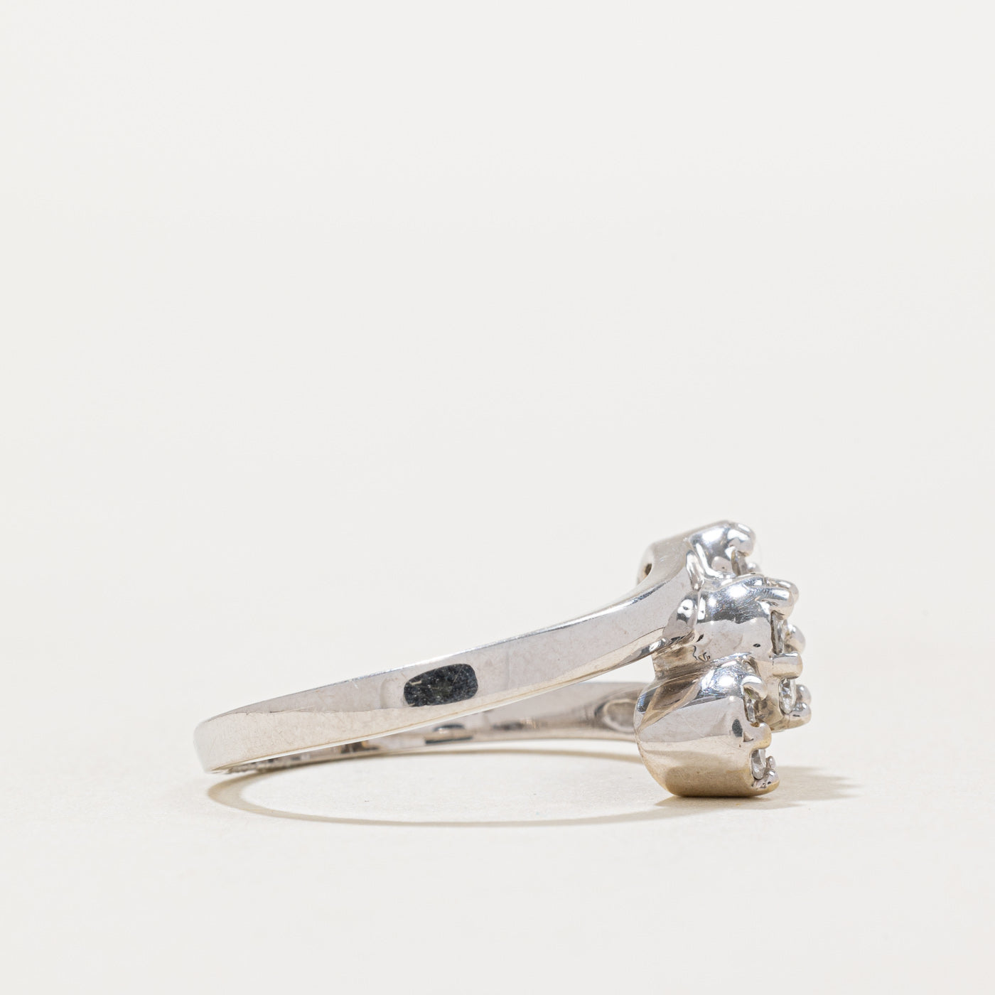 0.50ctw Diamond Cluster Bypass Ring - Size 7.25 | Elegant Wedding Band, Anniversary Gift for Her | Perfect for Proposals, Engagements & Special Occasions