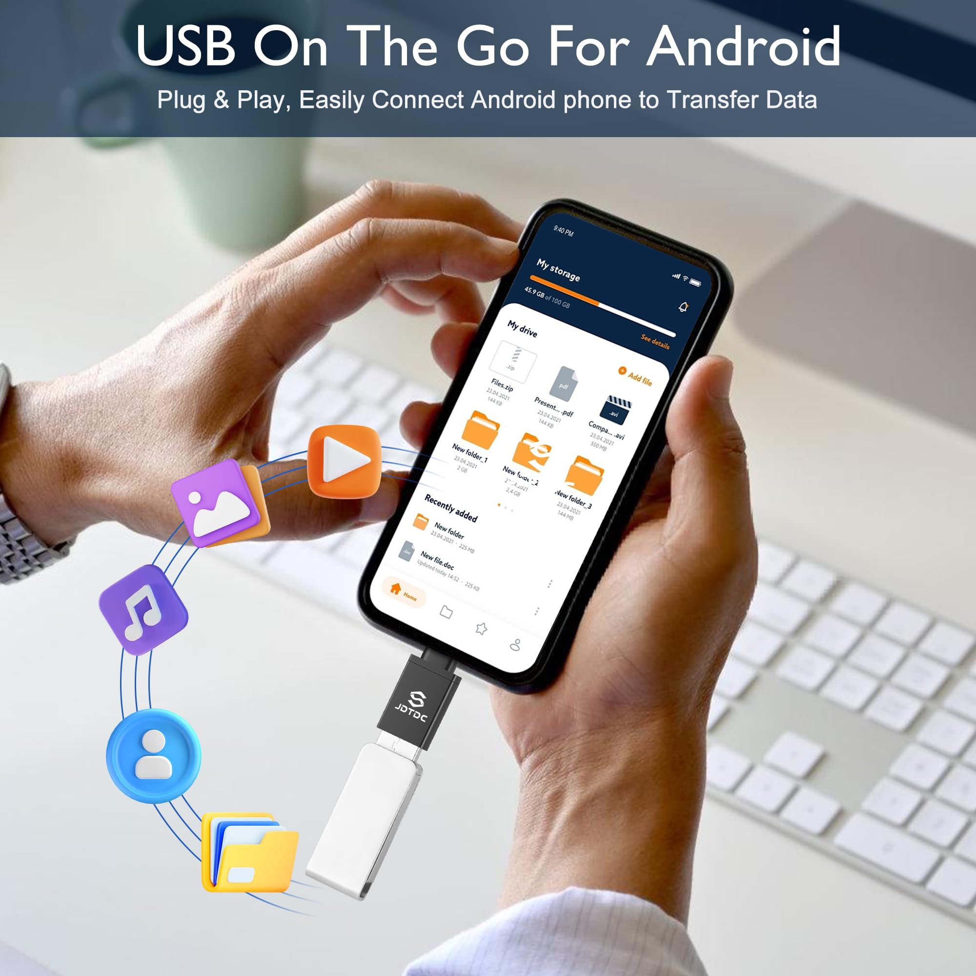 2 Pack USB C to USB 3.0 Adapter, USB Type C Female to USB Male Converter - Compatible with iPhone 15, iPad, MacBook, Thunderbolt 4/3 & Android Devices - Fast Data Transfer & Charging for Phones, Laptops, Tablets & More