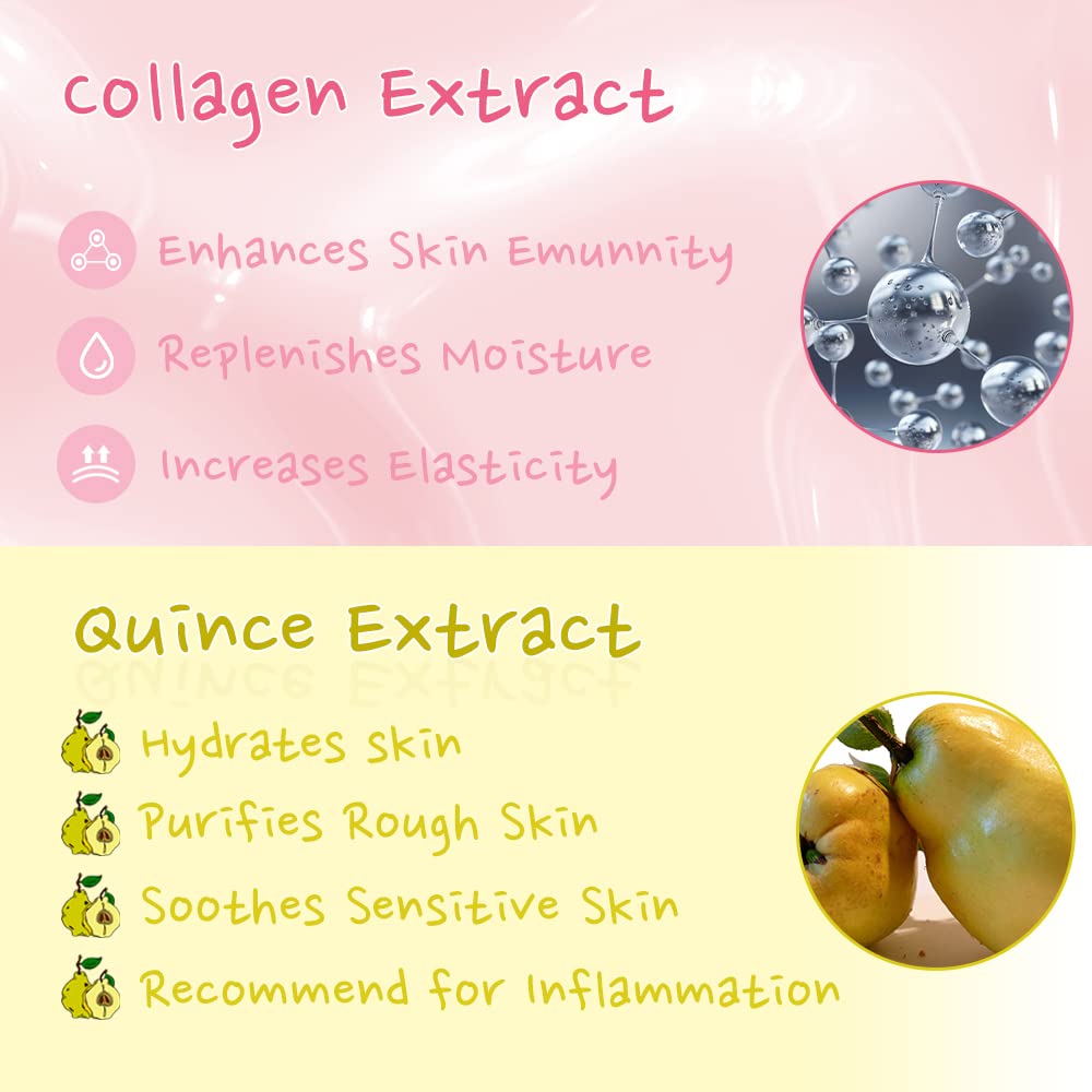 Esfolio Collagen Face Mask - Hydrating & Firming for Glowing Skin - Korean Skincare for Anti-Aging - Pack of 10 for Daily Beauty Routine