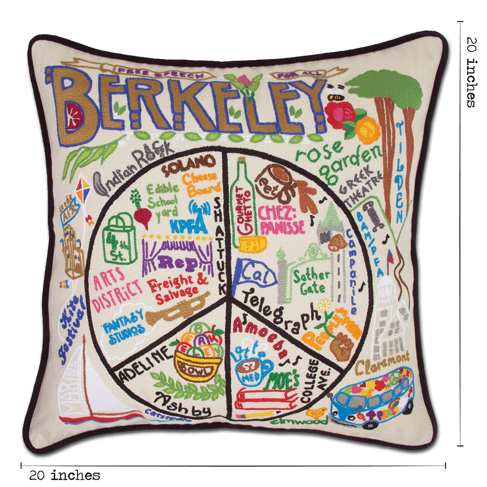 Hand Embroidered Decorative Throw Pillow Covers - Boho Chic Home Decor for Living Room, Bedroom, Sofa | Berkeley Inspired Embroidery Design