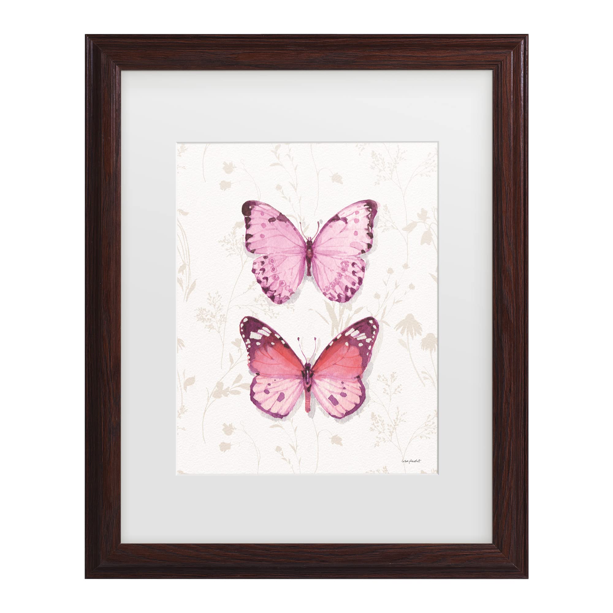 Lisa Audit 'Obviously Pink 11A' Floral Canvas Wall Art Print - Modern Pink Flower Painting for Living Room, Bedroom & Office Decor
