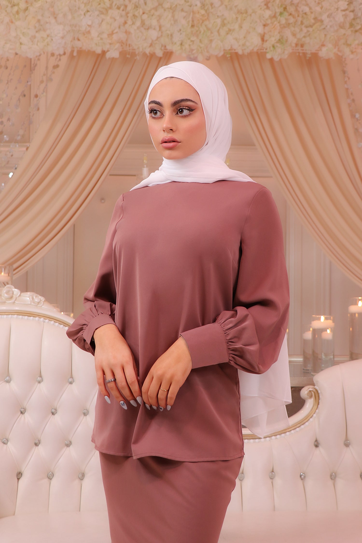 Luxury Soft Blouse for Women - Elegant Rusty Pink Tops - Perfect for Office, Date Night & Casual Outfits