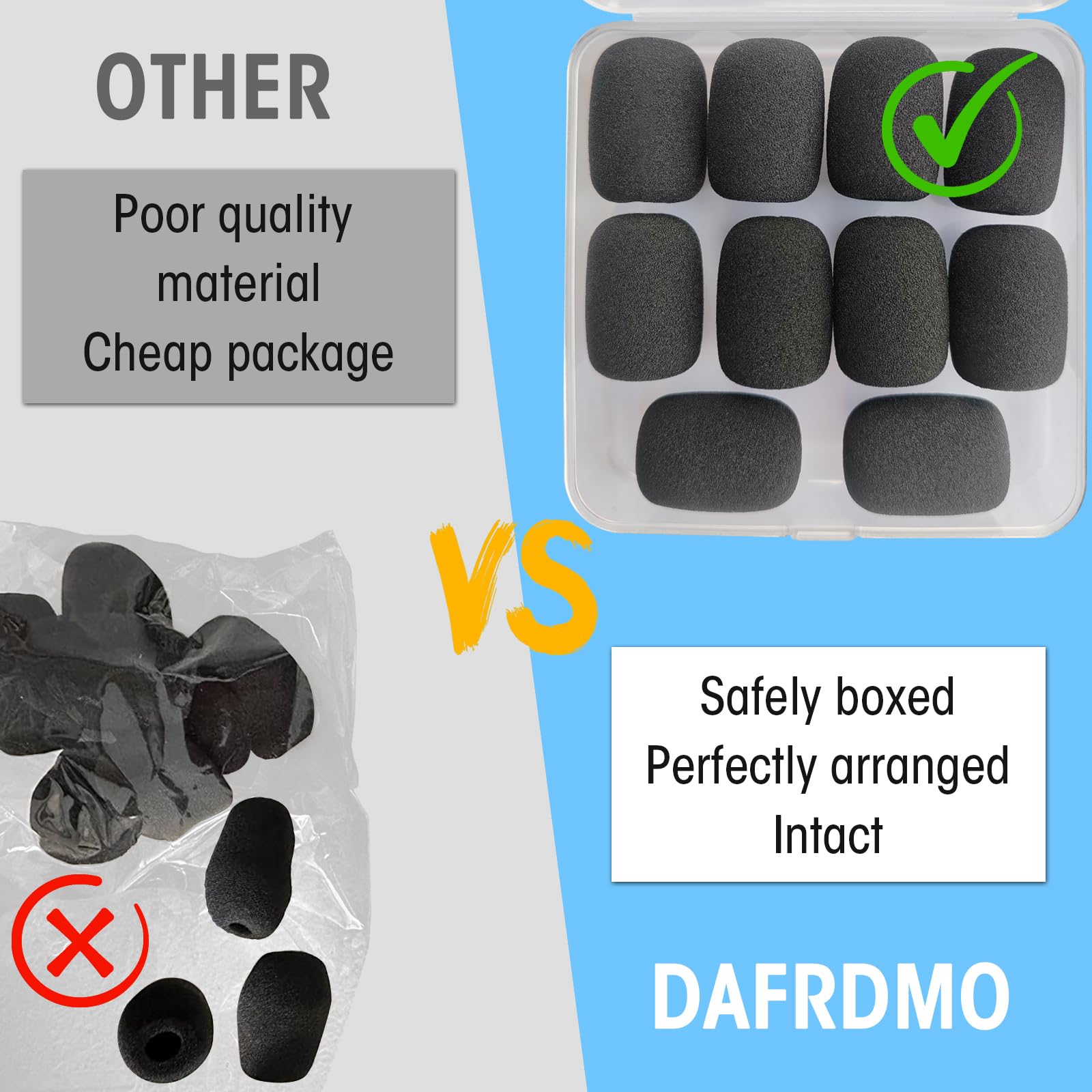 10 Pack Black Foam Windscreen Covers for Lapel Microphones - Mini Size Noise Reduction & Protection for Podcasting, Interviews, and Public Speaking