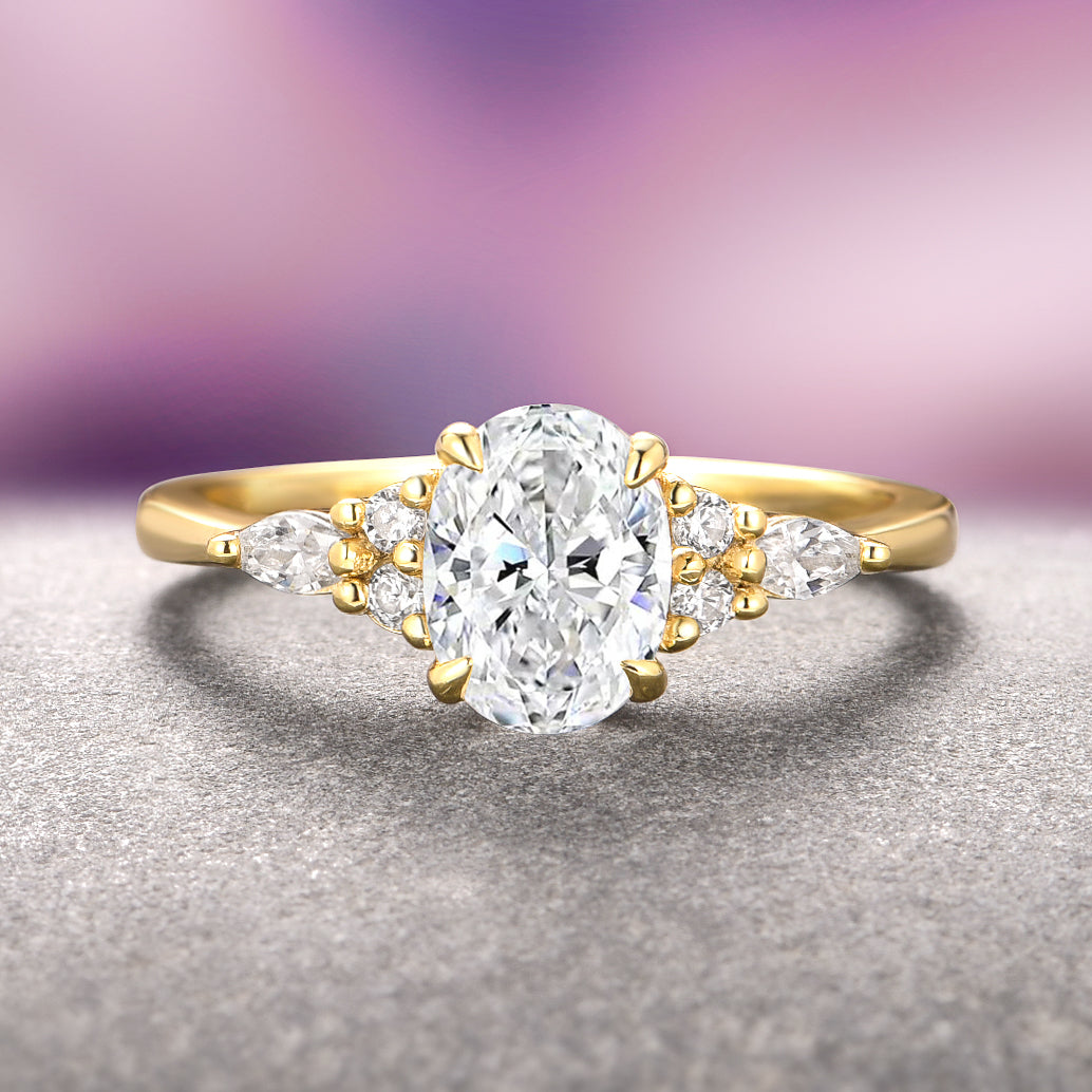 Estée Lab Grown Diamond Engagement & Wedding Ring Set in 14K Solid Yellow Gold - IGI Certified for Authenticity | Perfect for Proposals, Anniversaries & Bridal Jewelry