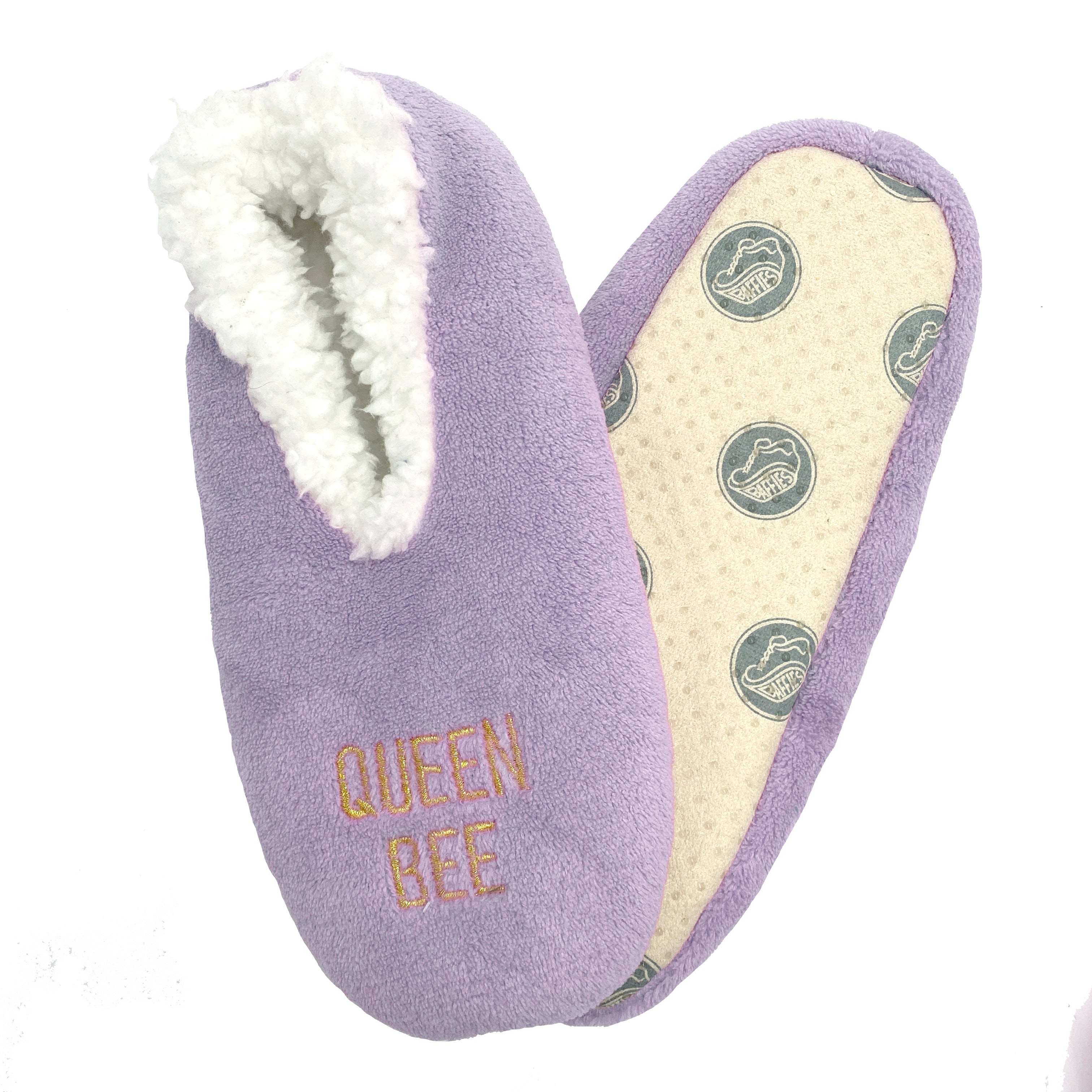 Queen Bee Slippers for Women - Soft Plush Lightweight House Shoes with Non-Slip Sole - Cozy Indoor/Outdoor Slides for Home, Lounge & Backyard Comfort