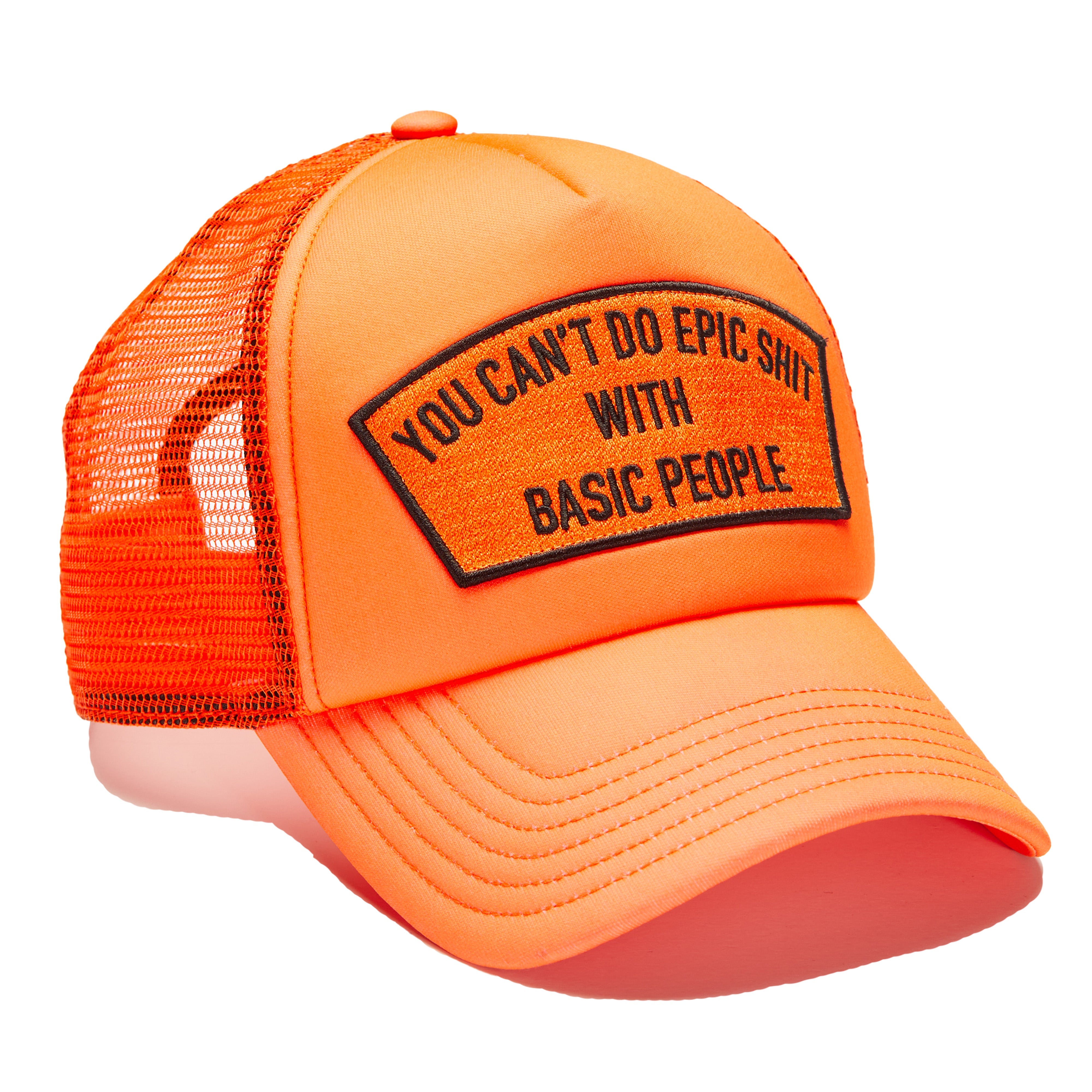 Epic Mesh Back Trucker Hat in Coral - Stylish Adjustable Baseball Cap for Outdoor Adventures, Concerts & Casual Wear
