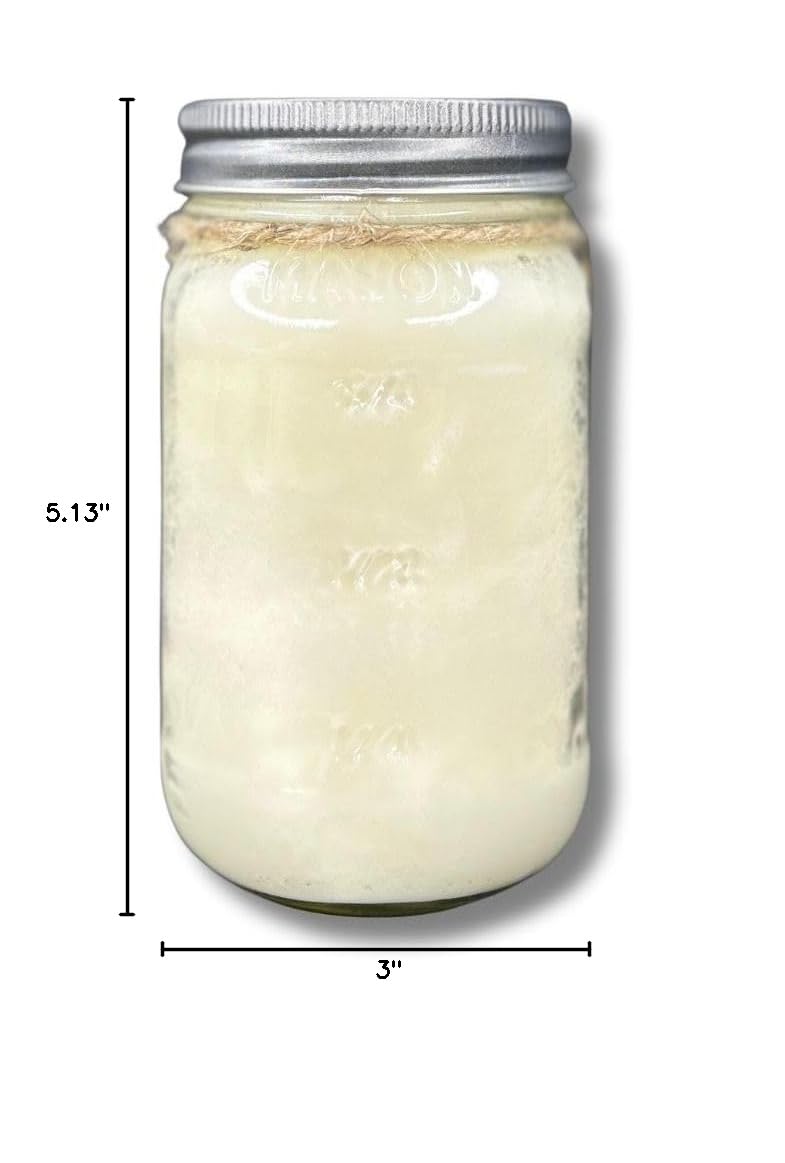16oz Harvest Moon Scented Soy Wax Candle in Reusable Mason Jar - 80 Hours Burn Time, Autumn Fragrance for Home Decor, Gifts & Relaxation - Perfect for Fall Evenings, Cozy Home Ambiance & Thoughtful Presents