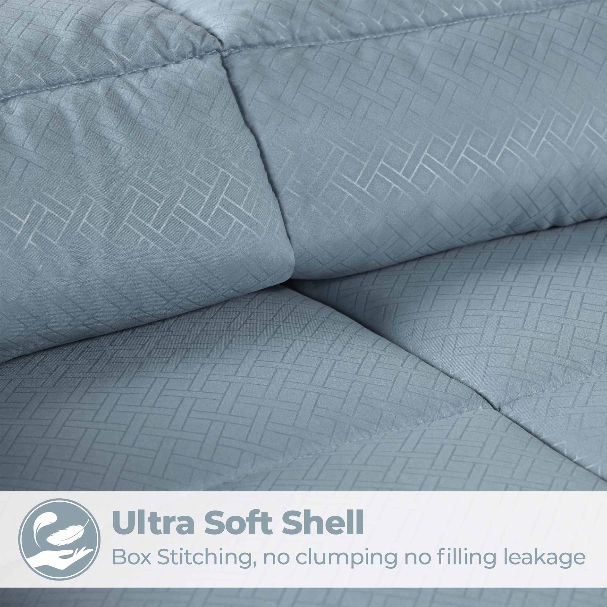 Luxury Basketweave Plush Down Alternative Comforter - Hypoallergenic & Breathable All-Season Bedding for Master Bedroom, Guest Room & Dorm