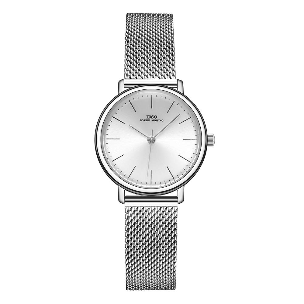 Elegant Women's Stainless Steel Mesh Band Watch - Waterproof Quartz Wristwatch with Unique Design - Perfect for Office, Party & Everyday Wear