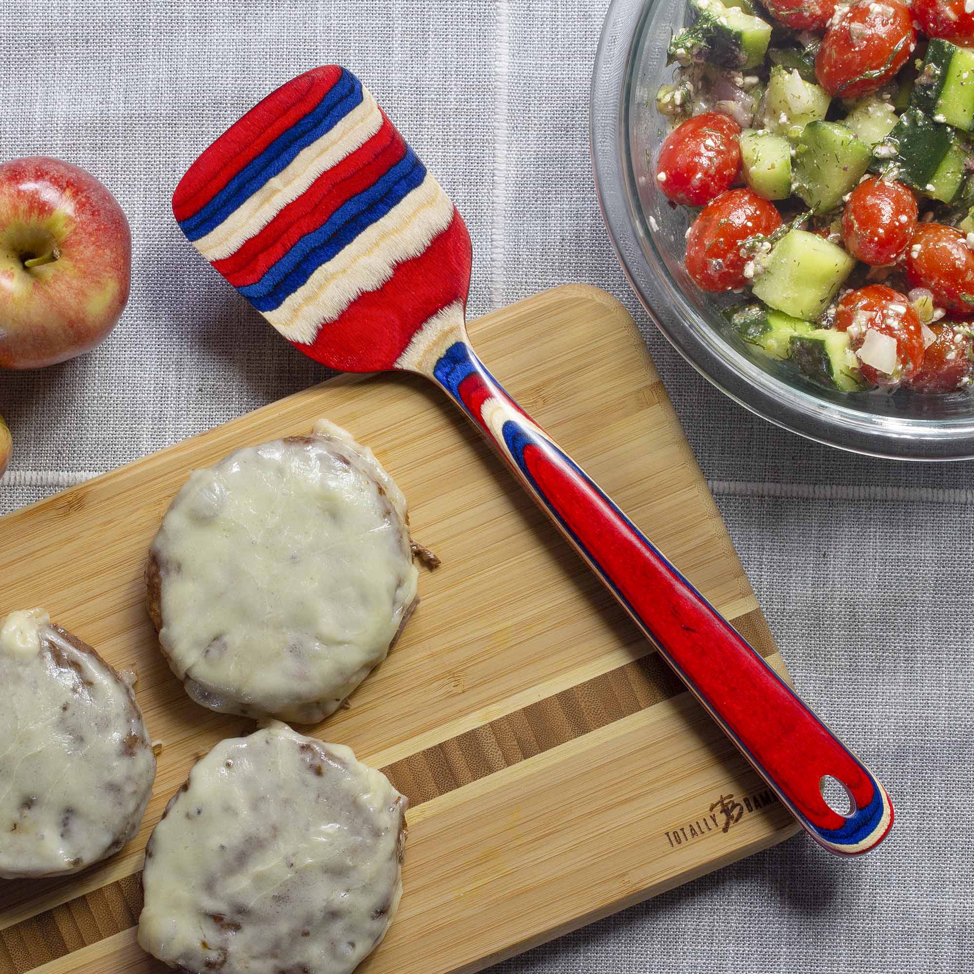 Baltique® Old Glory Collection Spatula - 12.5 Inch Non-Stick Cooking Turner - Perfect for Flipping Pancakes, Burgers & Eggs - Patriotic American Flag Design - Ideal for BBQ, Grilling & Kitchen Use