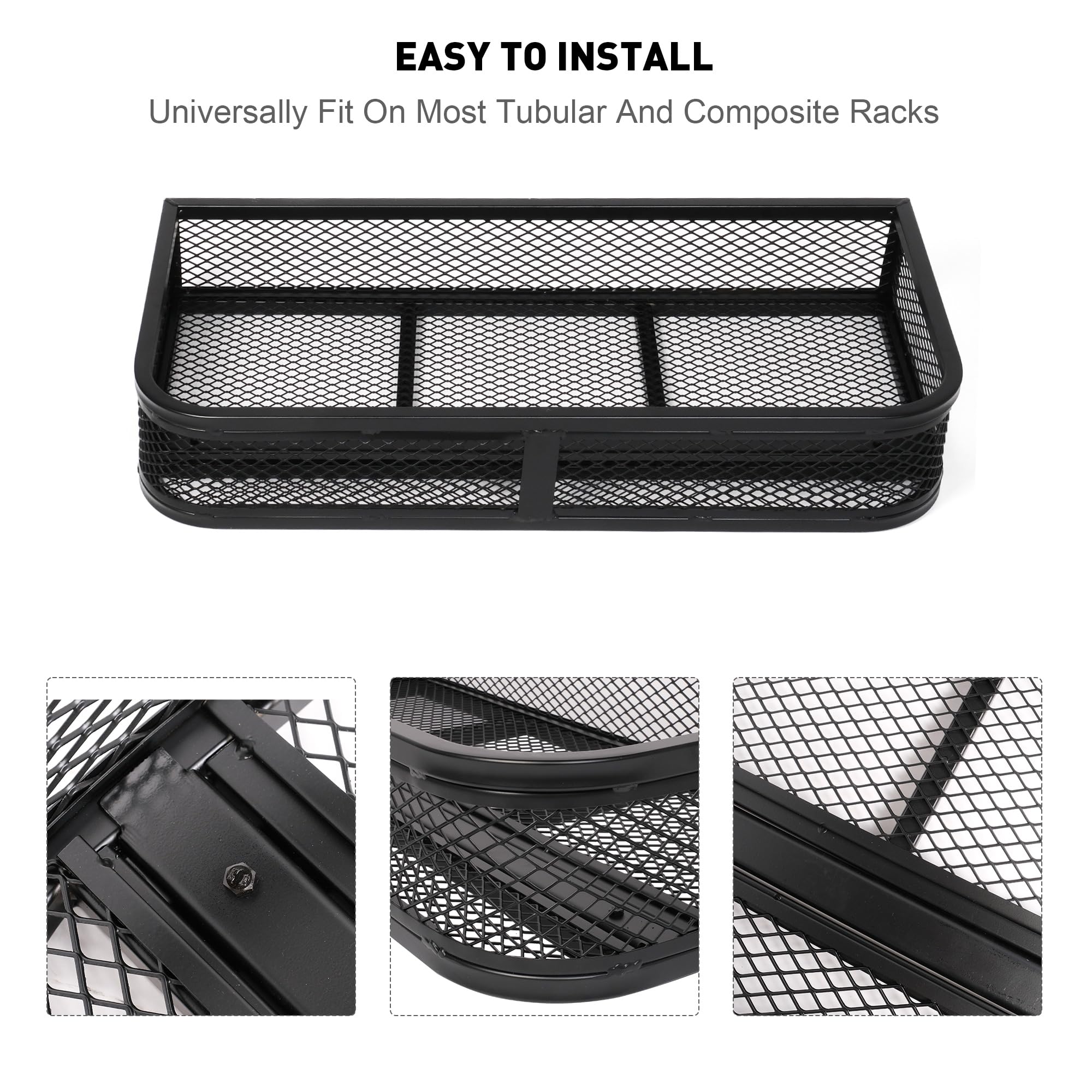 Heavy-Duty Steel ATV Front Basket Rack - 36