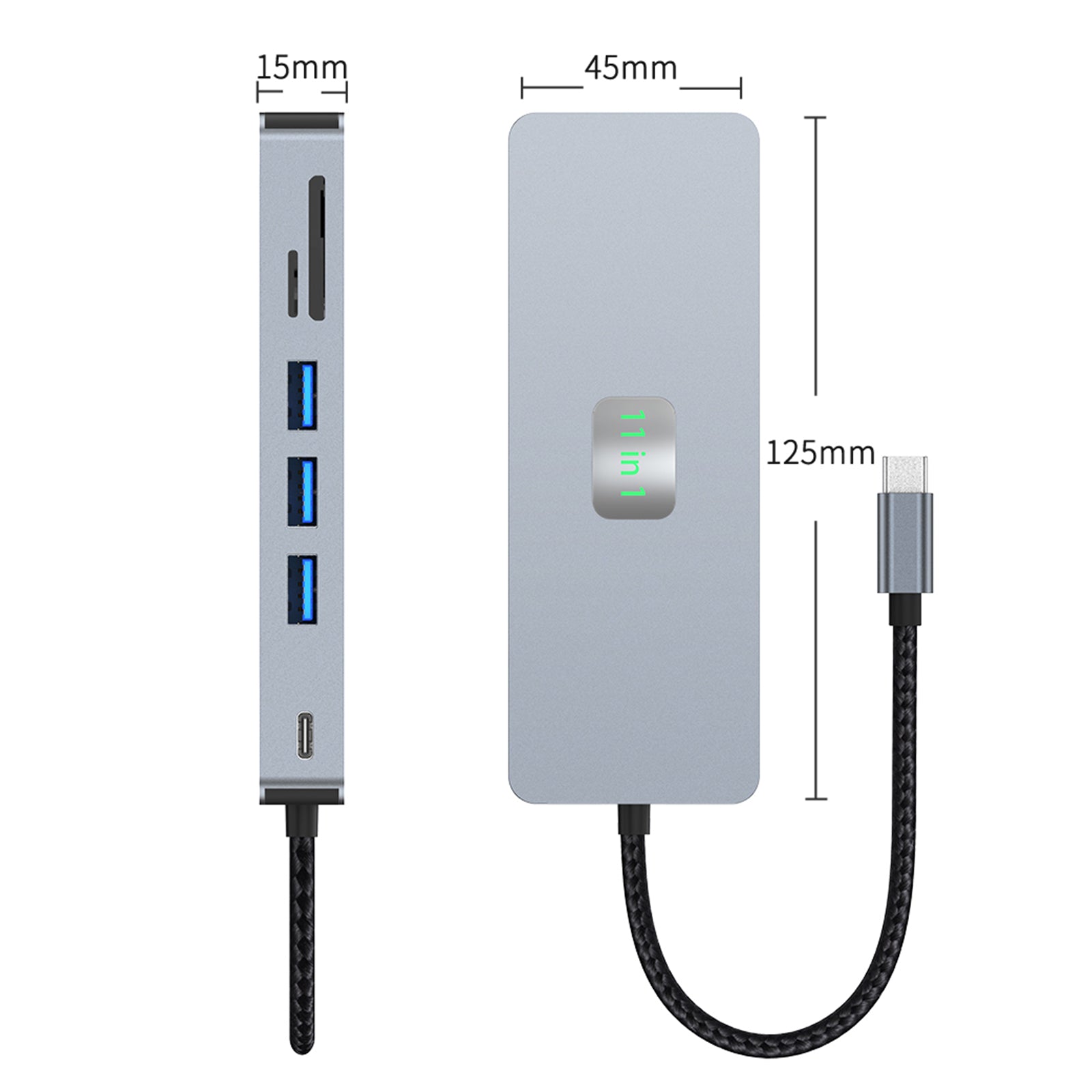 11-in-1 USB C Hub with Gigabit Ethernet, 4K HDMI, VGA, USB 3.0, 100W PD, SD/TF Card Reader & Audio Jack - Perfect for MacBook Pro/Air, iPad Pro & Windows Laptops - Ideal for Home Office, Gaming & Video Conferencing