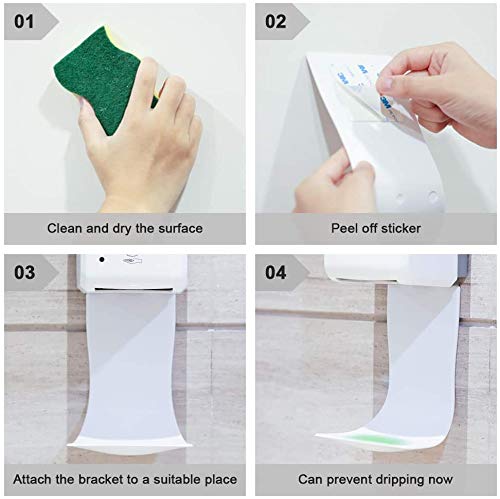 Automatic Hand Sanitizer Dispenser Drip Tray - Wall Mount Alcohol Catch Tray for Foam & Spray Soap Dispensers - Easy to Clean White Drip Catcher - Perfect for Restrooms, Hospitals, Offices & Public Spaces