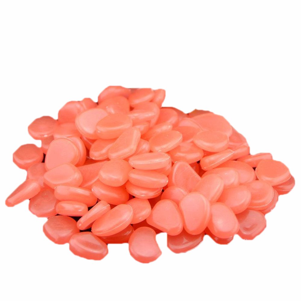 50 Glow in the Dark Pebbles for Garden, Aquarium, Walkway - Decorative Stones for Fish Tank, Valentine's Home Decor - Perfect for Nighttime Landscaping & Indoor Accent Lighting