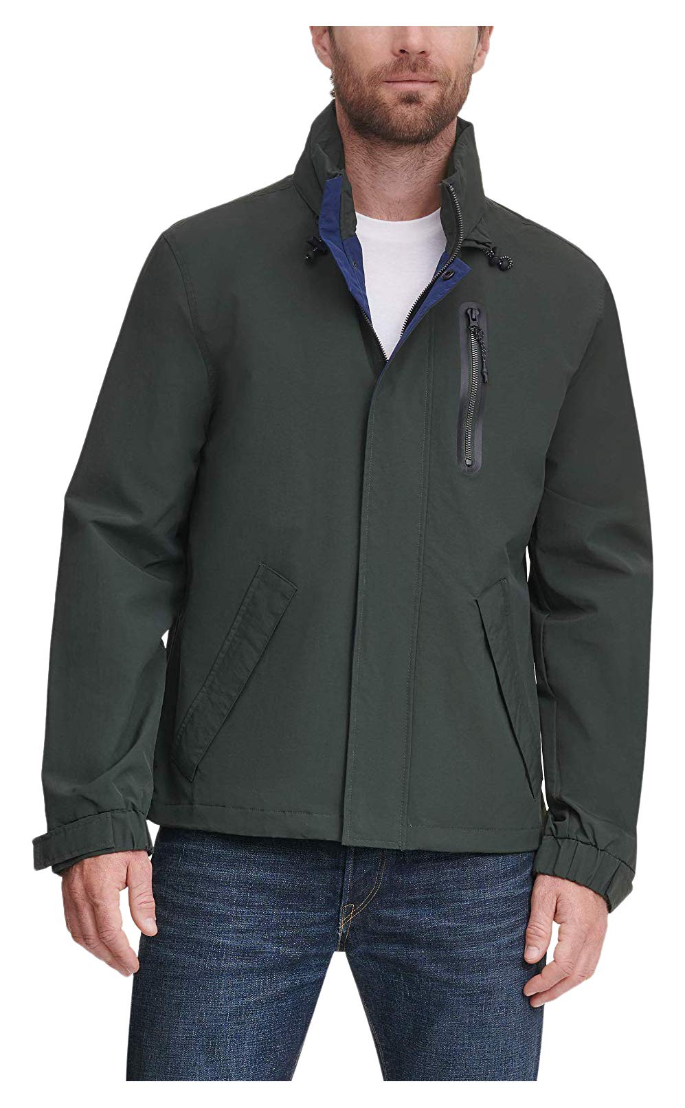 Cole Haan Men's Waterproof Stretch Rain Jacket - Lightweight Windbreaker for Outdoor Activities, Commuting & Travel