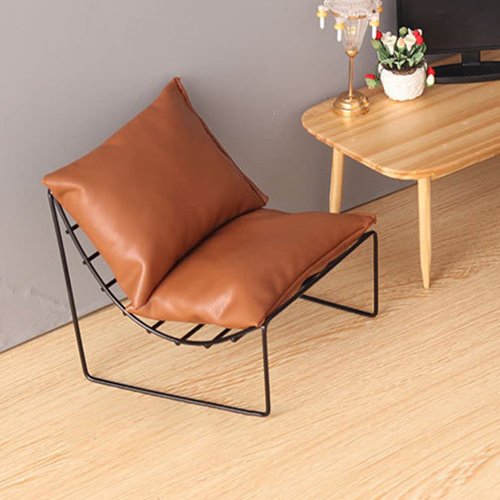 1/6 Scale Miniature Dollhouse Sofa & Chair Set - Modern PU Leather Furniture for Dollhouse Accessories - Perfect for Dollhouse Decor, DIY Projects & Collectibles