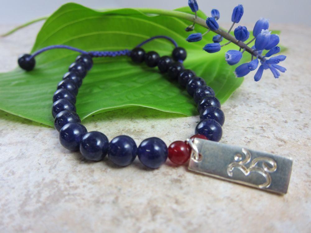 Amethyst OM Wrist Mala Prayer Beads - Meditation & Yoga Accessory for Stress Relief & Spiritual Healing | Perfect for Mindfulness Practice & Chakra Balancing