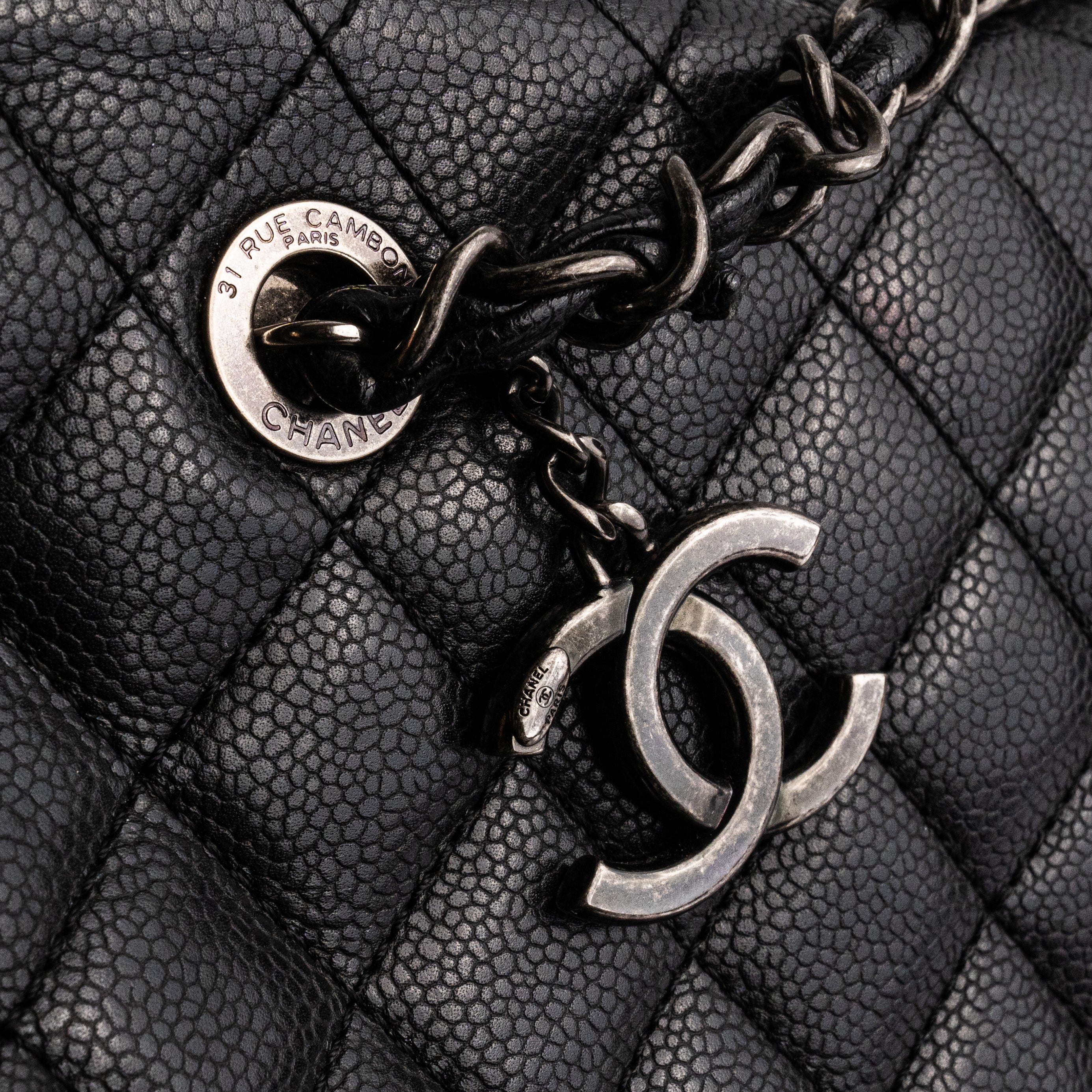 Chanel Caviar Leather Shoulder Tote Bag - Classic Black Handbag for Women | Perfect for Work, Travel & Everyday Luxury