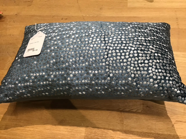 Teal & Silver Lumbar Support Pillow - Orthopedic Back Cushion for Office Chair, Sofa, Bed and Car Seat - Perfect for Home, Work & Travel Comfort