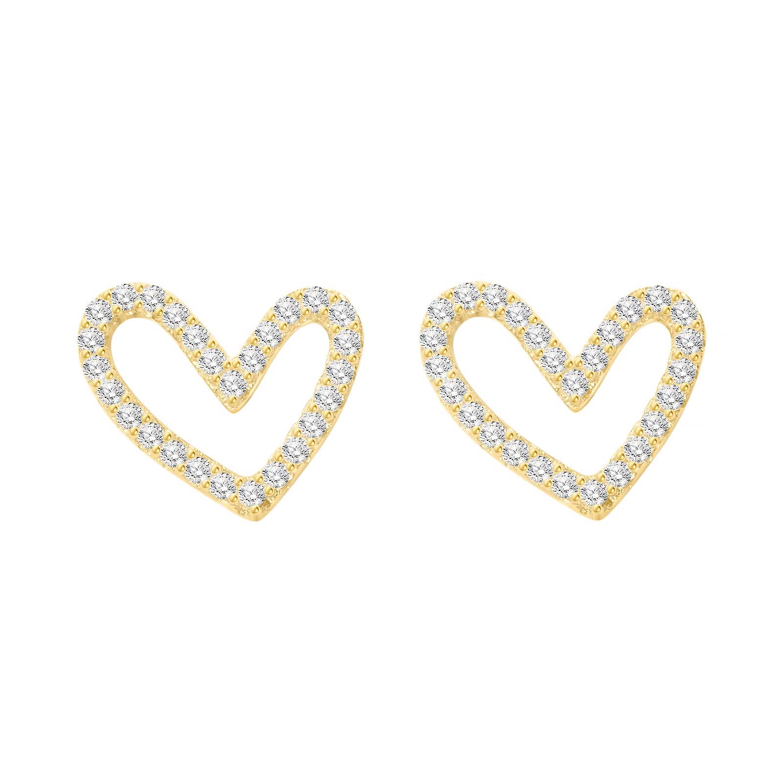 Vaerine 925 Sterling Silver Heart Stud Earrings - White Gold Plated Cubic Zirconia Hypoallergenic Jewelry for Women & Girls | Perfect Gift for Valentine's Day, Anniversary & Birthday | Everyday Wear & Special Occasions