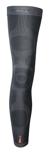 Incrediwear Leg Sleeve for Pain Relief & Muscle Recovery - Full Length Compression Sleeves for Men & Women to Reduce Swelling, Improve Circulation - Ideal for Running, Workouts & Post-Surgery Recovery (Charcoal, Medium)
