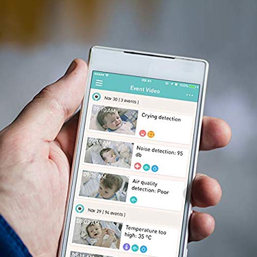 Lollipop Smart Baby Monitor with HD Camera & Two-Way Audio - Crying Detection, Night Vision & Real-Time Alerts - Perfect for Nursery, Toddler Room & Travel Use