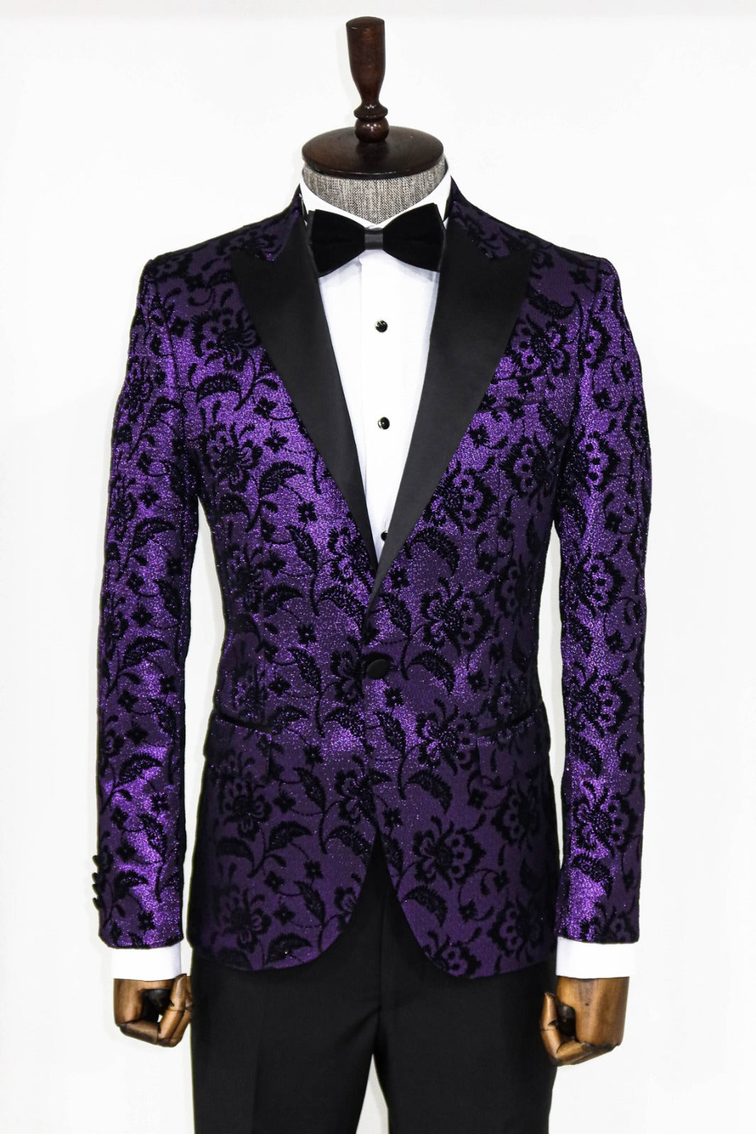 Custom Slim Fit Purple Blazer with Black Lapel - Elegant Women's Formal Jacket for Office Wear, Business Meetings & Special Occasions