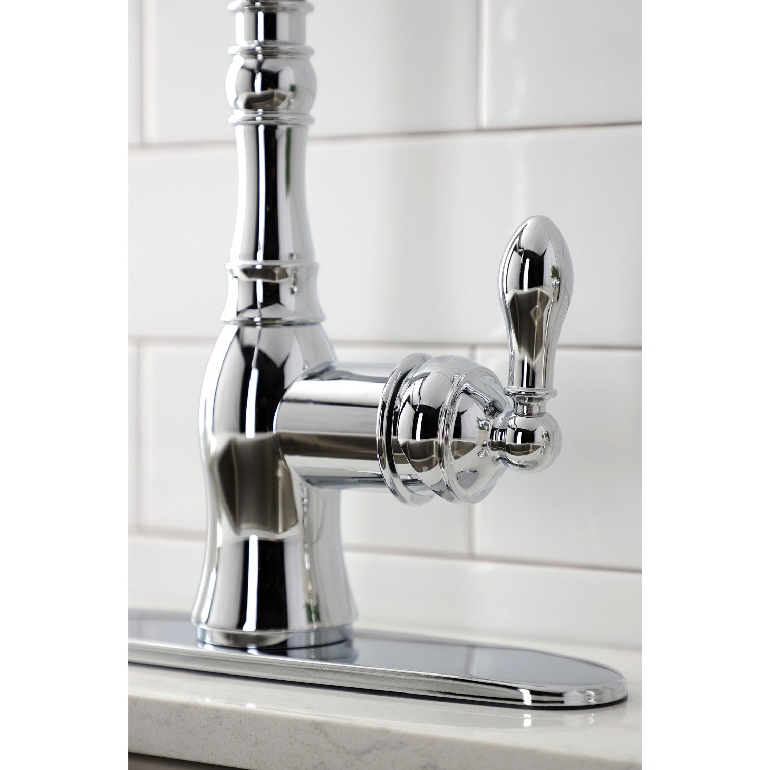 American Classic GSY7701ACLBS Single Handle 2/4 Hole Deck Mount Kitchen Faucet with Brass Side Sprayer, Polished Chrome - Perfect for Modern Kitchens & Dishwashing Tasks