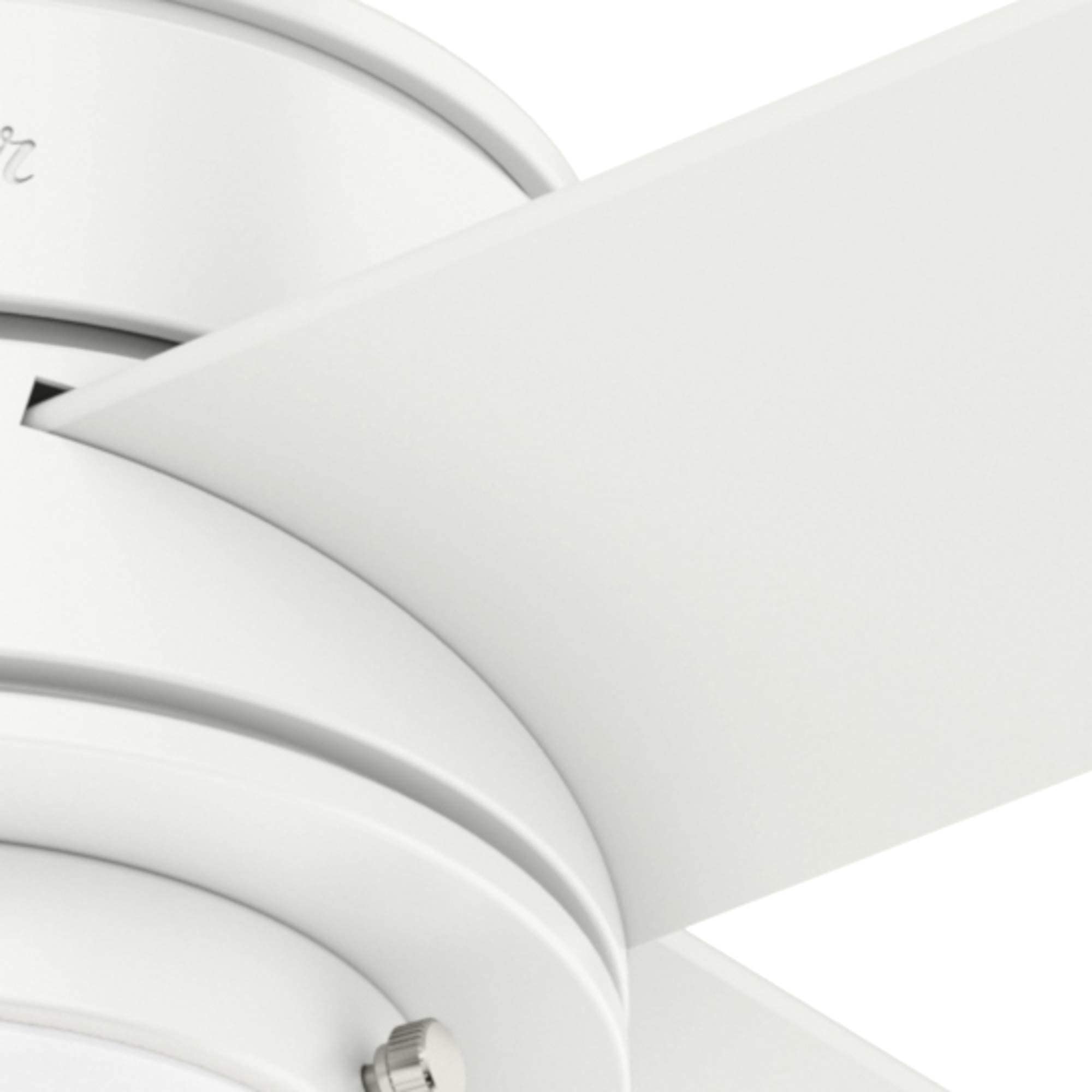 Hunter Fan 52 Inch Matte White Indoor Ceiling Fan with Light Kit - Energy Efficient Quiet Motor, 3 Speed Settings - Perfect for Living Room, Bedroom & Office (Renewed)