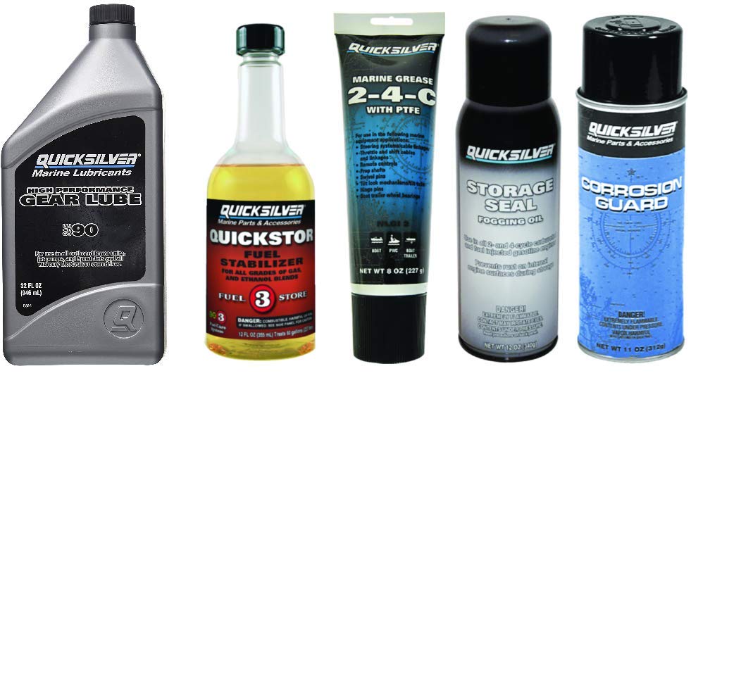 MERCURY QUICKSILVER OEM Outboard Winterization & Storage Essentials Kit #1 - Complete Marine Engine Protection for Cold Weather & Off-Season Boat Maintenance