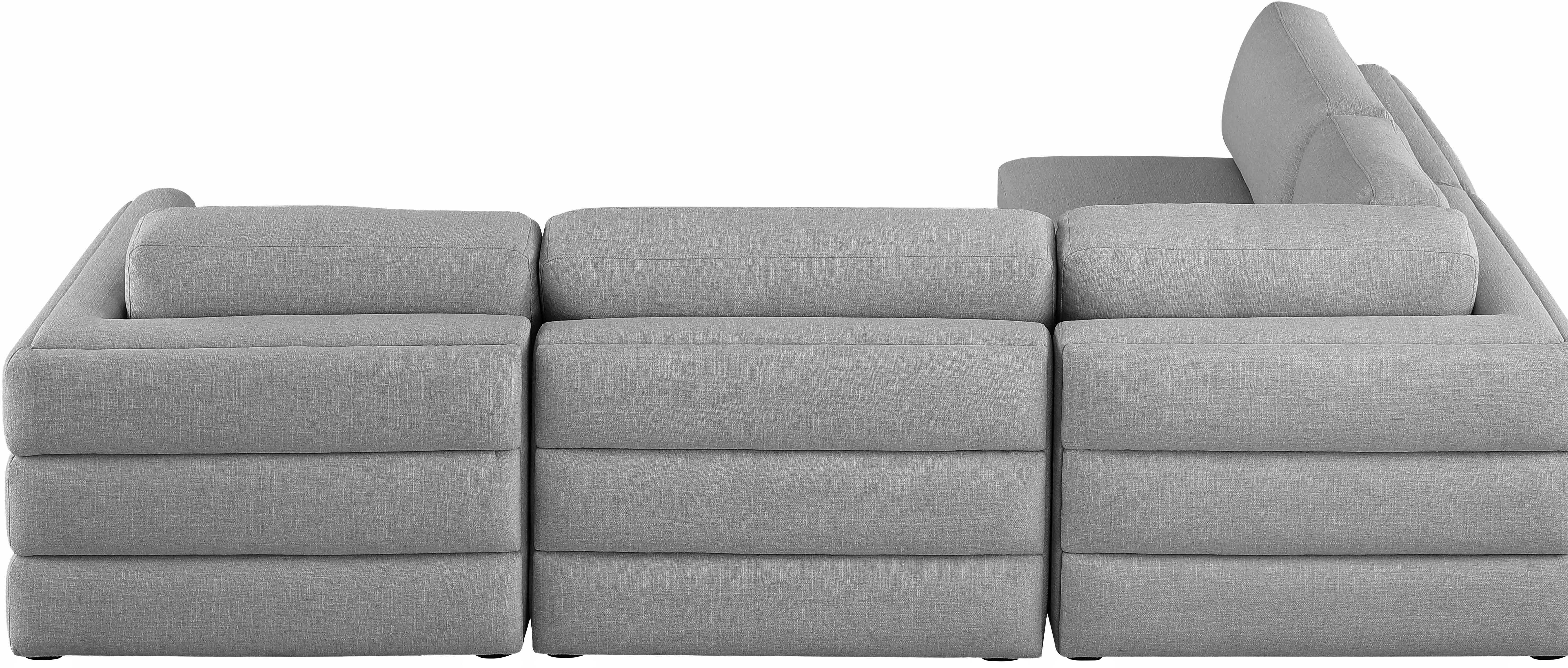Beckham Durable Linen Textured Fabric Modular Sectional Sofa - Modern Living Room Furniture for Home Theater & Family Gatherings
